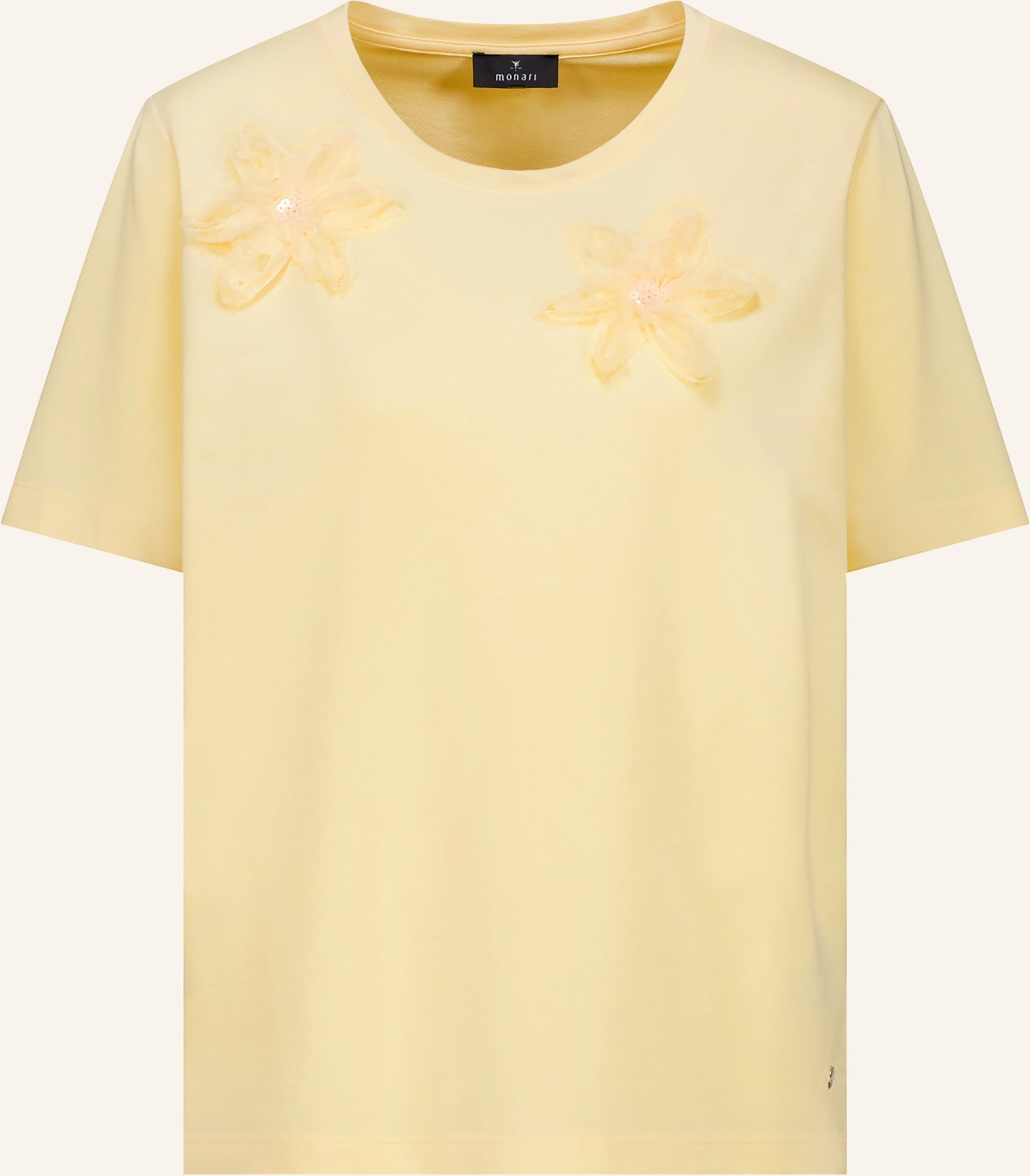 Monari T-Shirt Mit Pailletten gelb