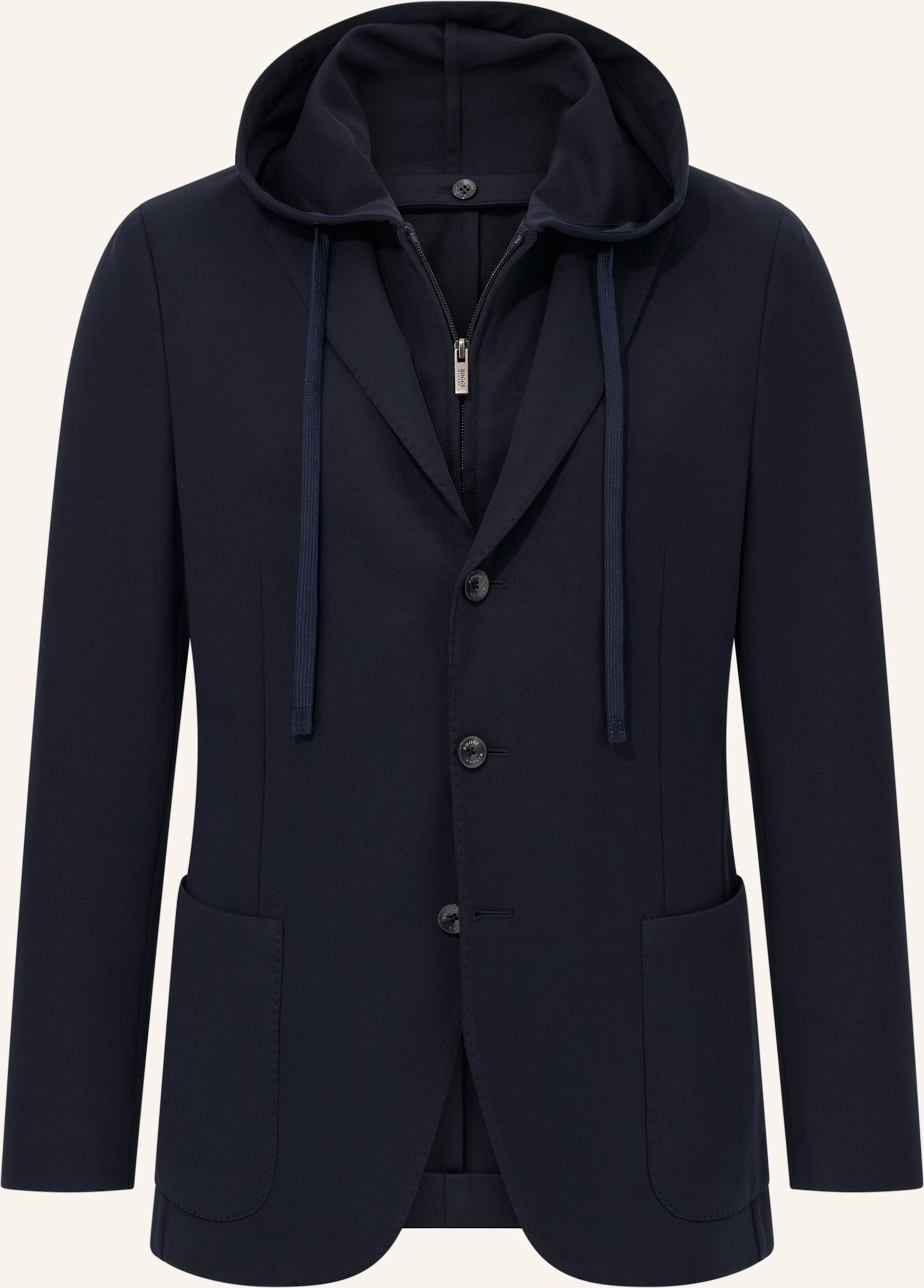 Boggi Milano Madison Sweatshirt Jacket In A Stretch Cotton Blend blau