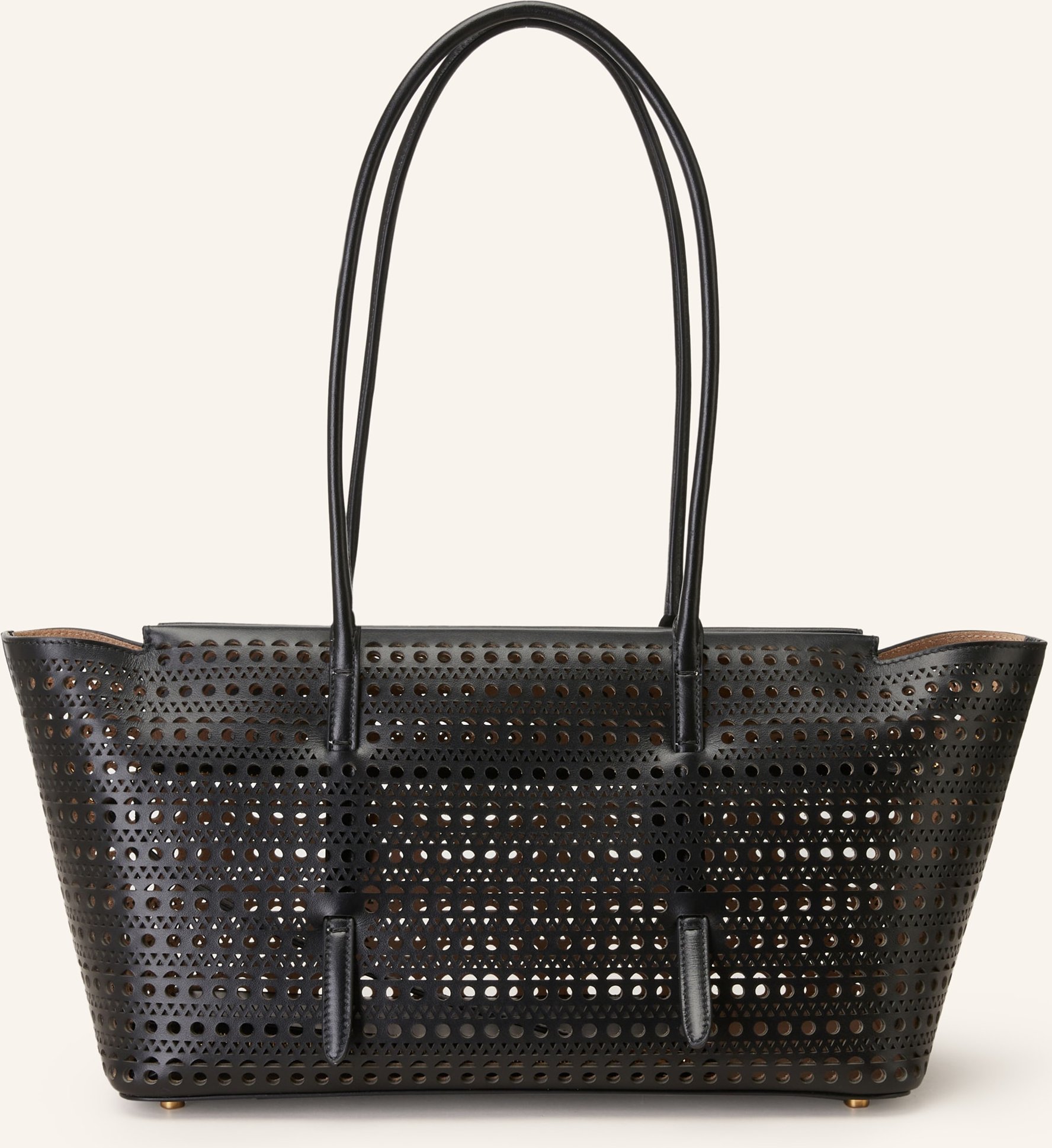 Thumbnail - Alaïa Shopper New Mina 32 Mit Pouch schwarz