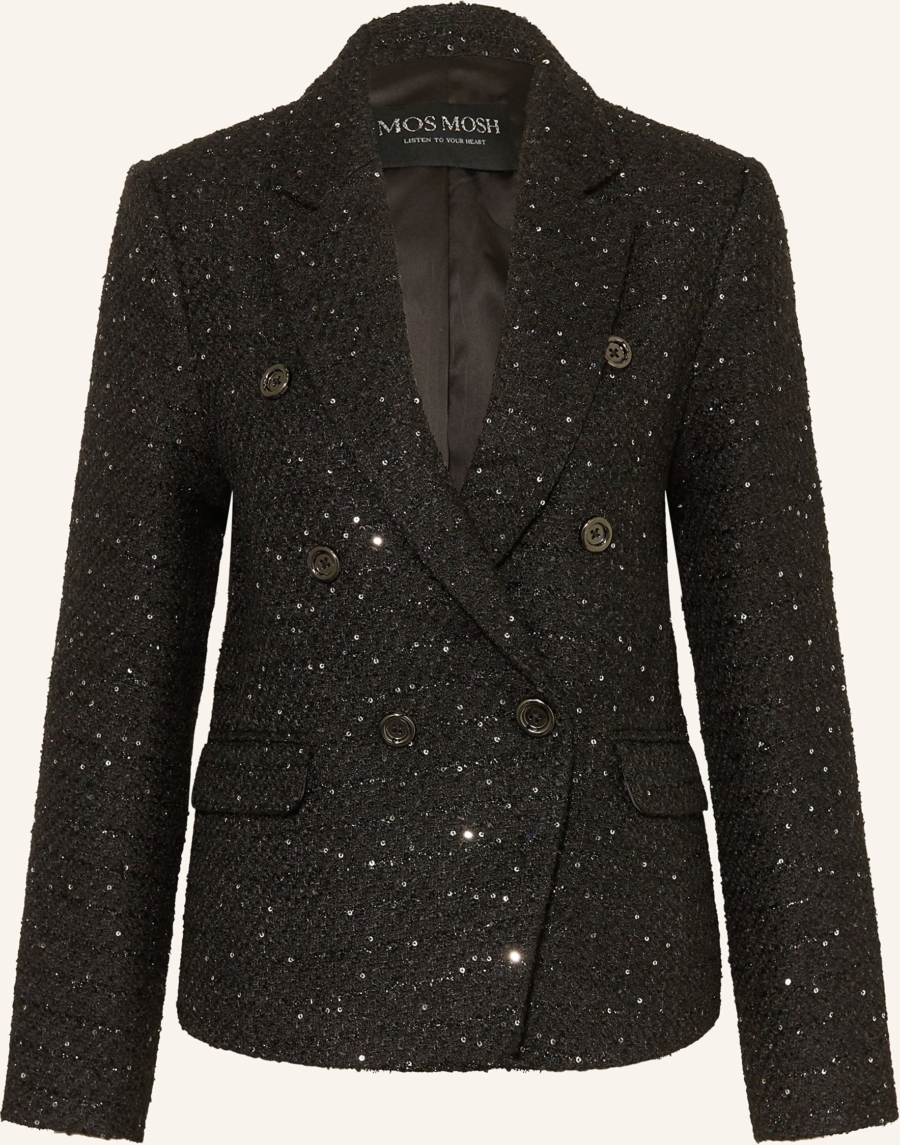 Mos Mosh Bouclé-Blazer Mmbelize Mit Pailletten schwarz