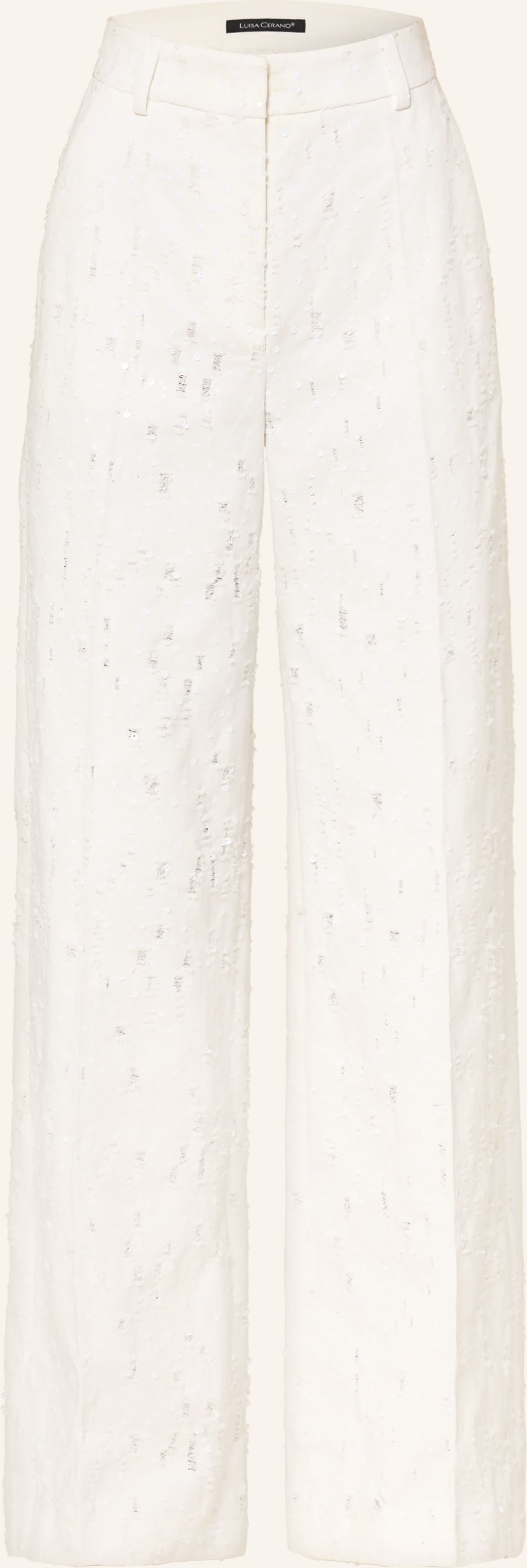 Luisa Cerano Wide Leg Jeans Mit Pailletten weiss
