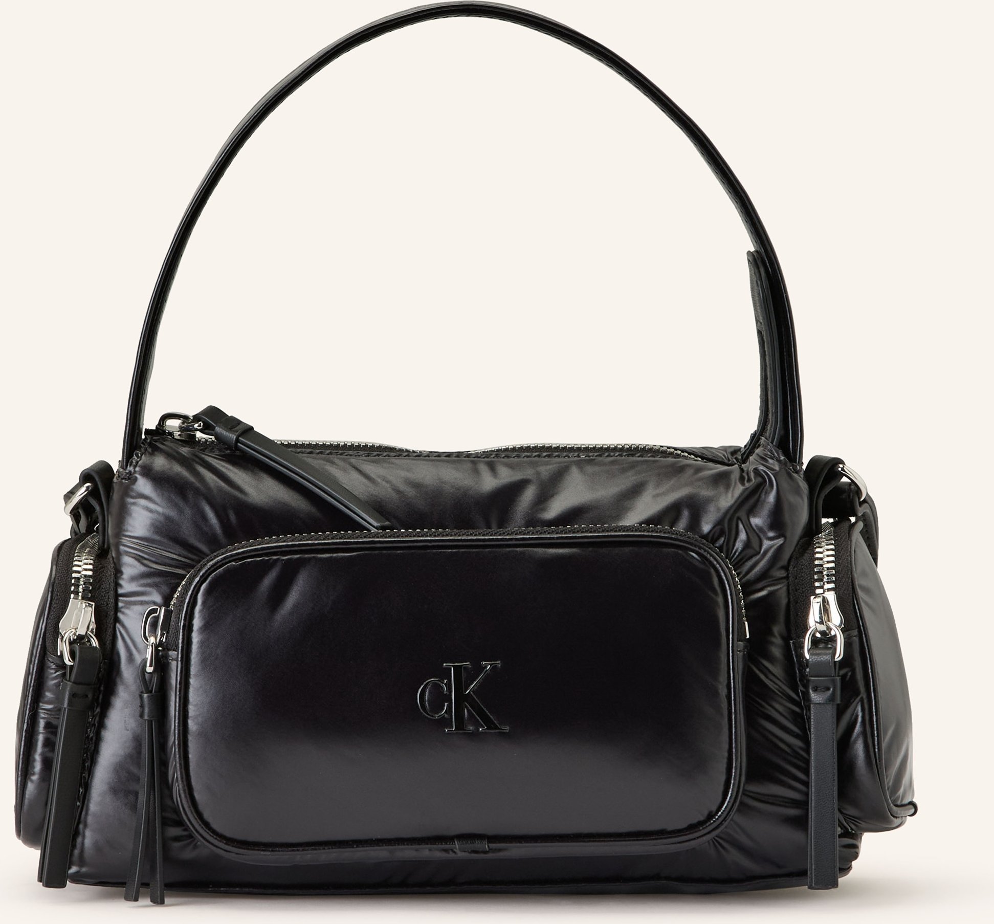 Calvin Klein Handtasche Pocket Shiny Small schwarz