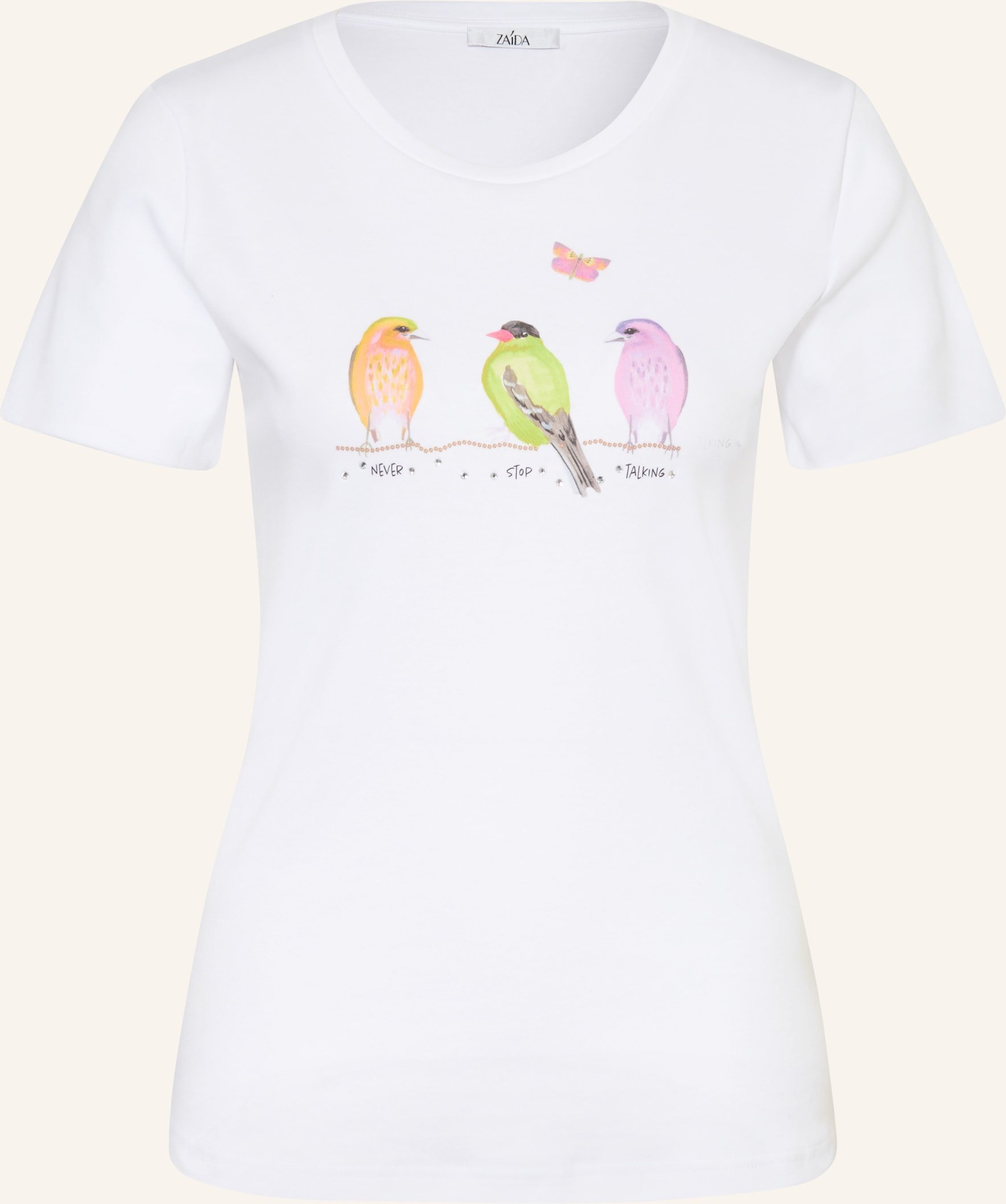 Zaída T-Shirt Mit Schmucksteinen weiss