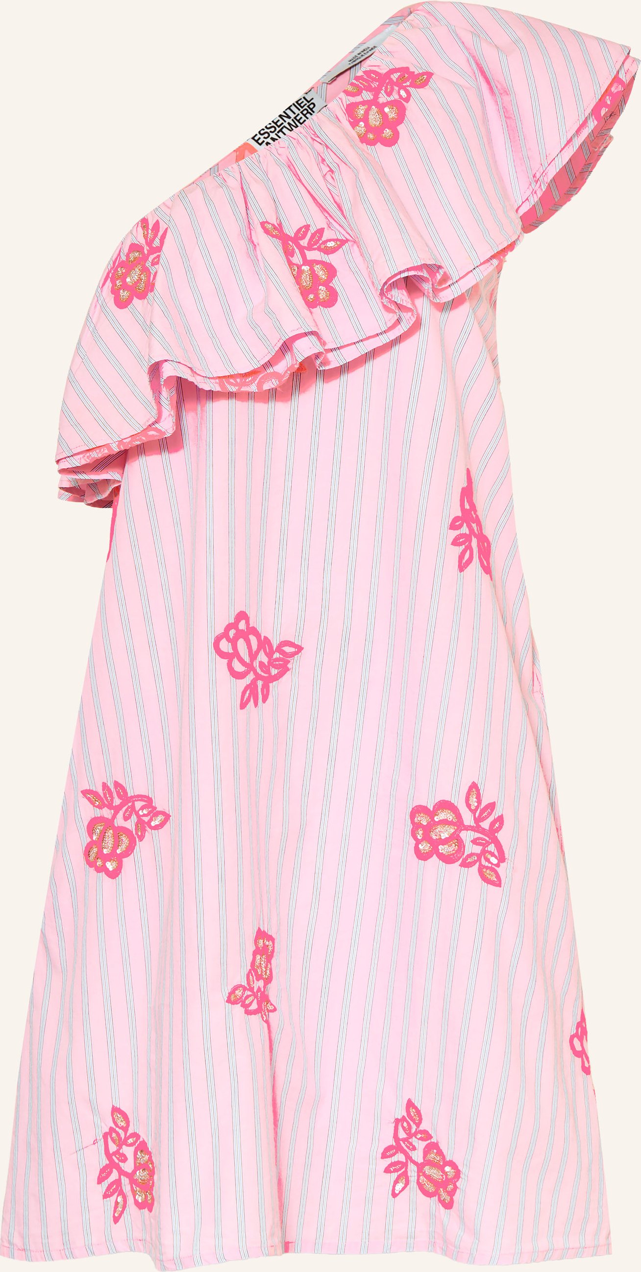 Essentiel Antwerp One-Shoulder-Kleid Jusjus Mit Schmucksteinen Und Pailletten rosa