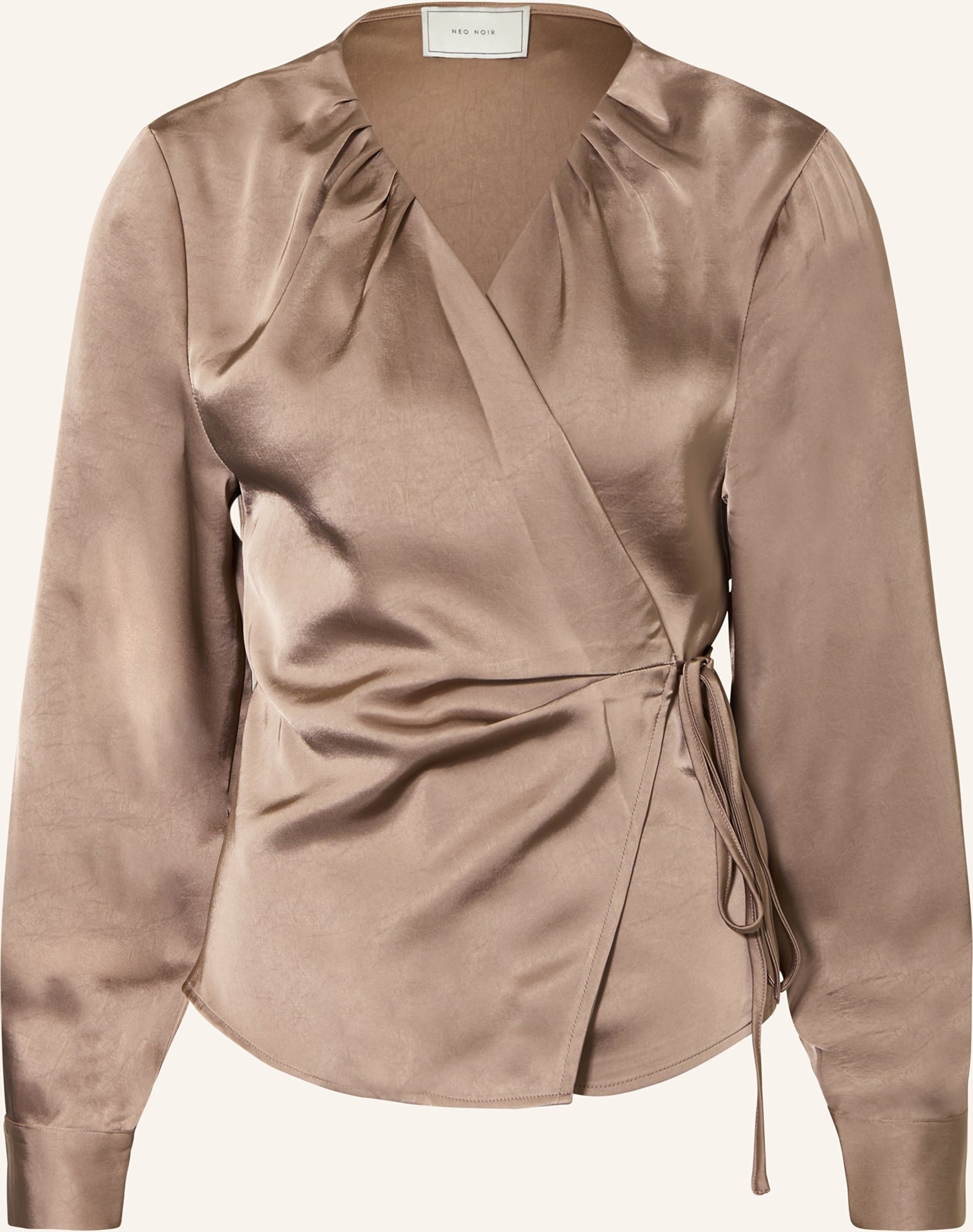 Neo Noir Wickelbluse Caprina Aus Satin beige