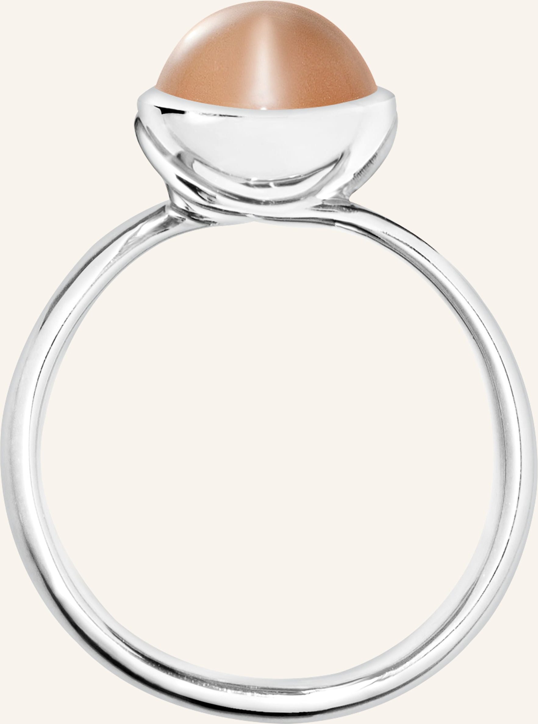 Tamara Comolli Ring Ring Bouton Small Moonstone Brown Aus 18k Weißgold Mit Brauner Mondstein silber