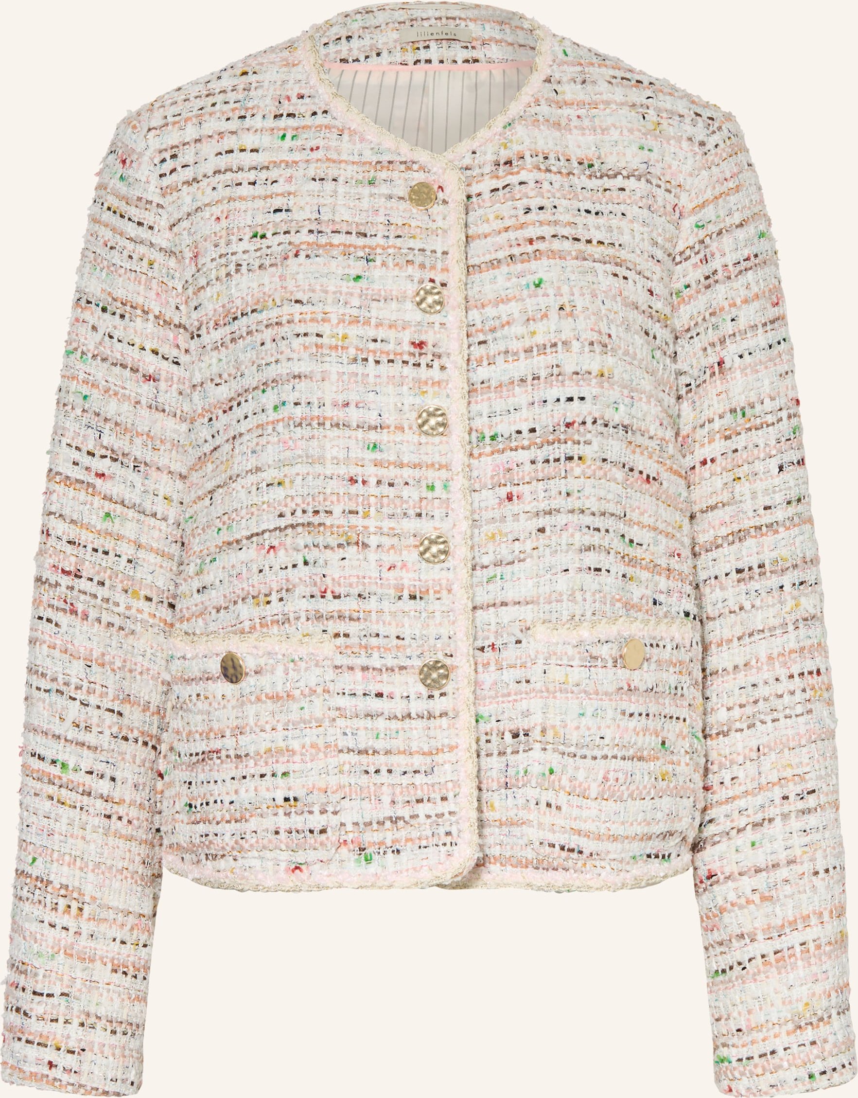 Lilienfels Bouclé-Jacke rosa