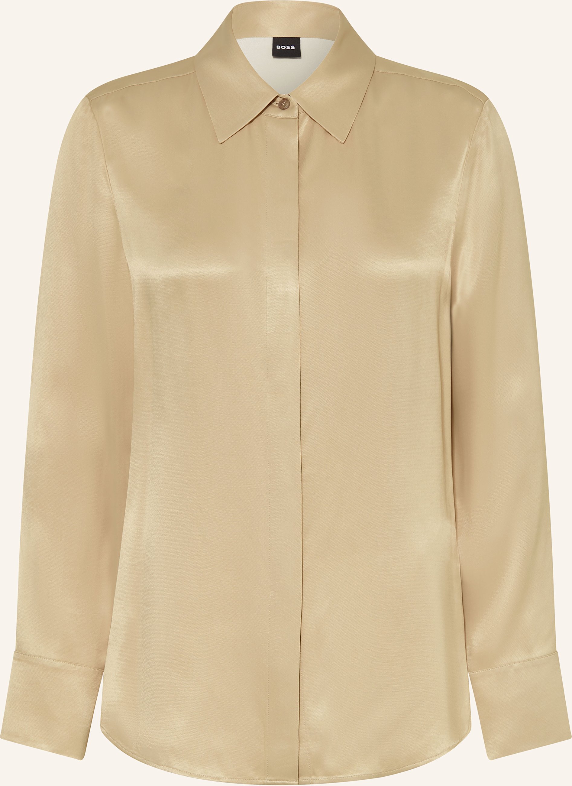 Boss Hemdbluse beruta1 Aus Satin beige