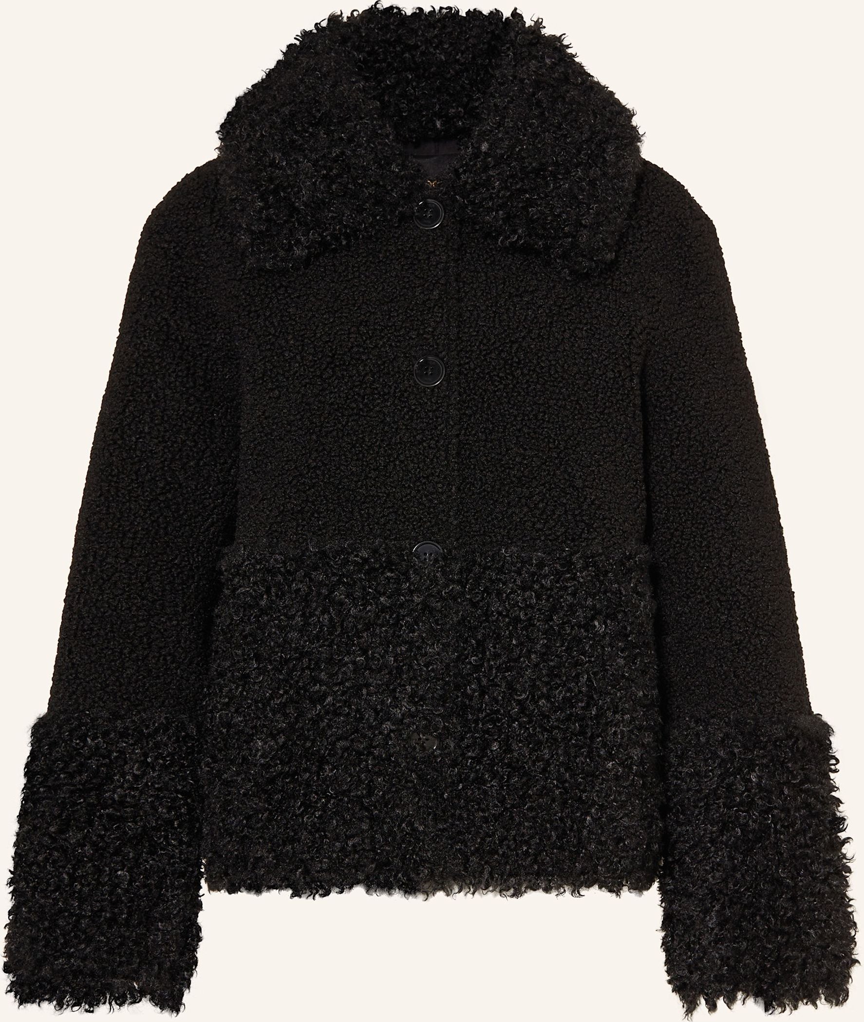 Maje Teddyfell-Jacke schwarz