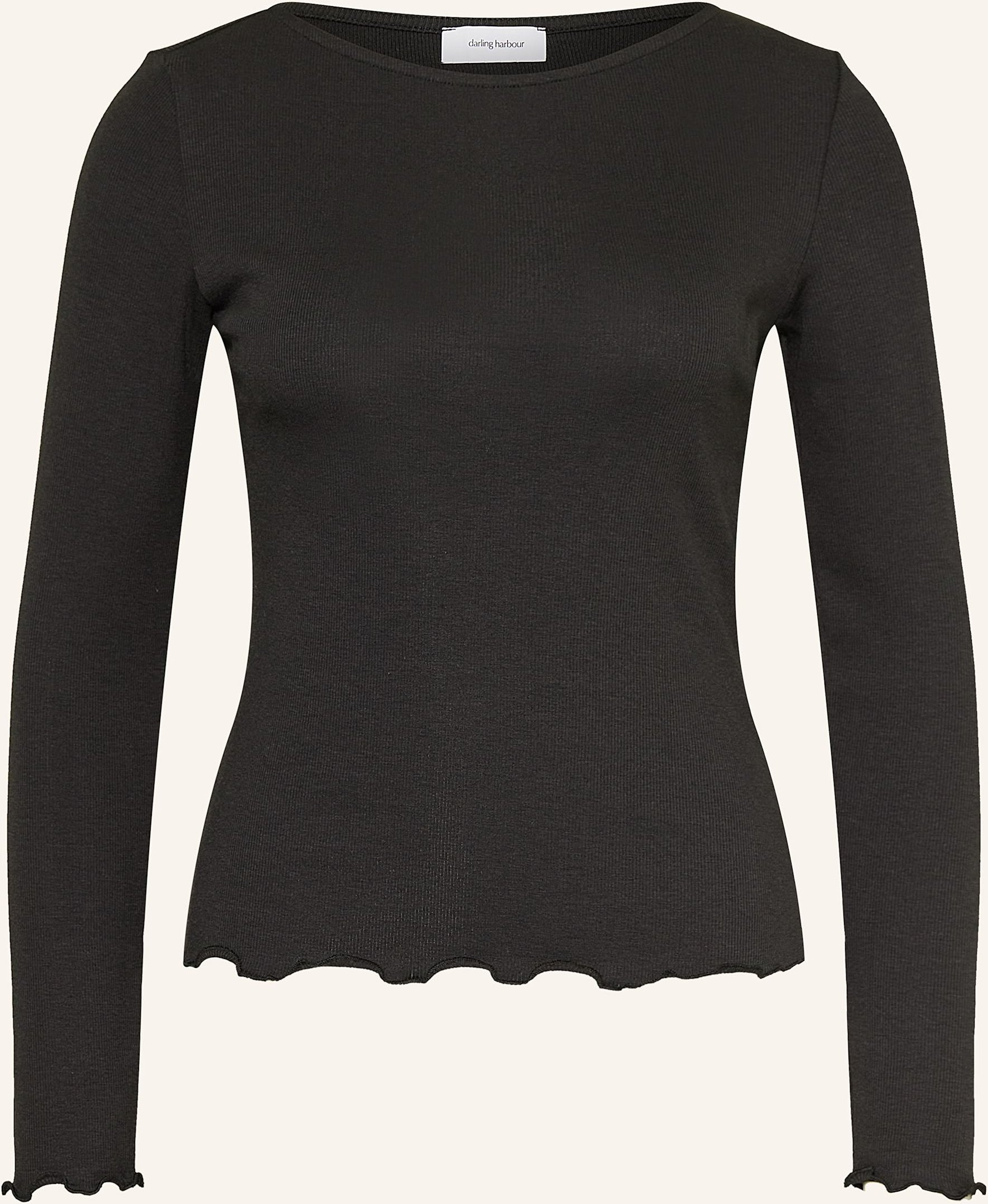 Darling Harbour Longsleeve Mit Rüschen schwarz