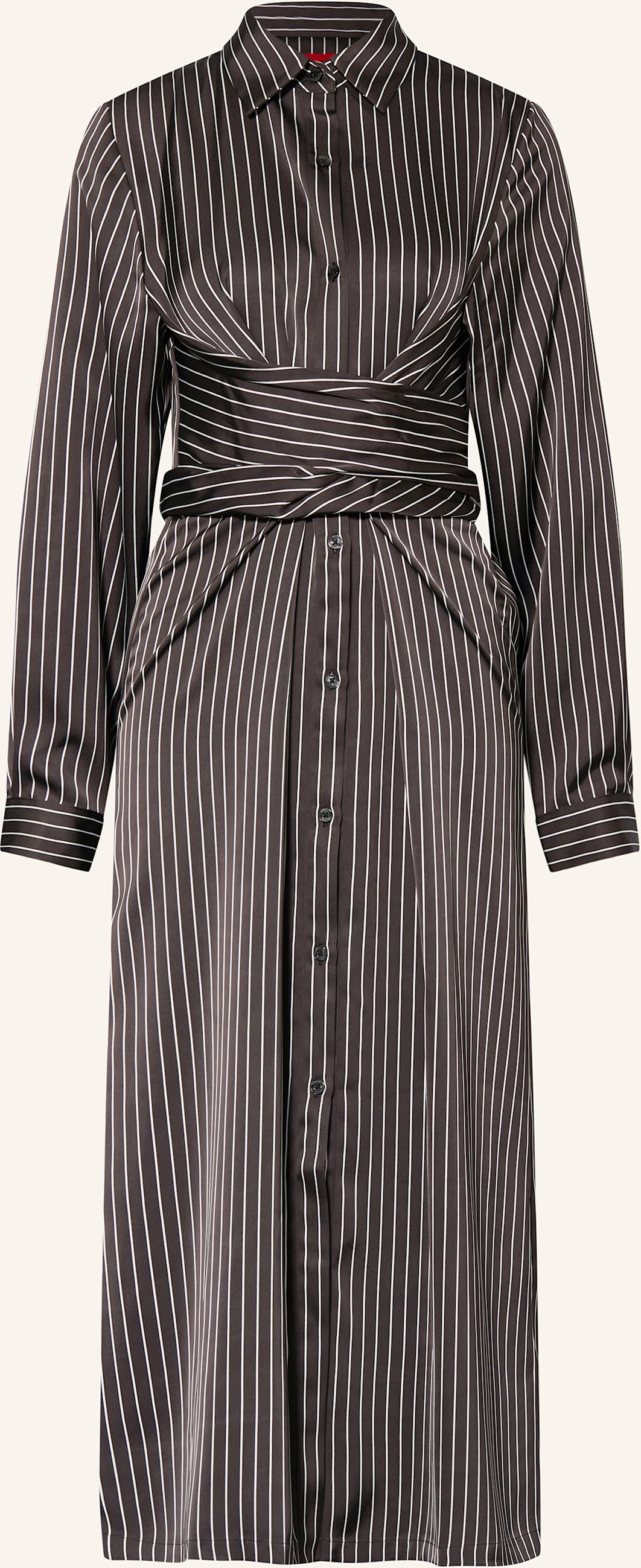 Hugo Hemdblusenkleid Kathrina Aus Satin schwarz