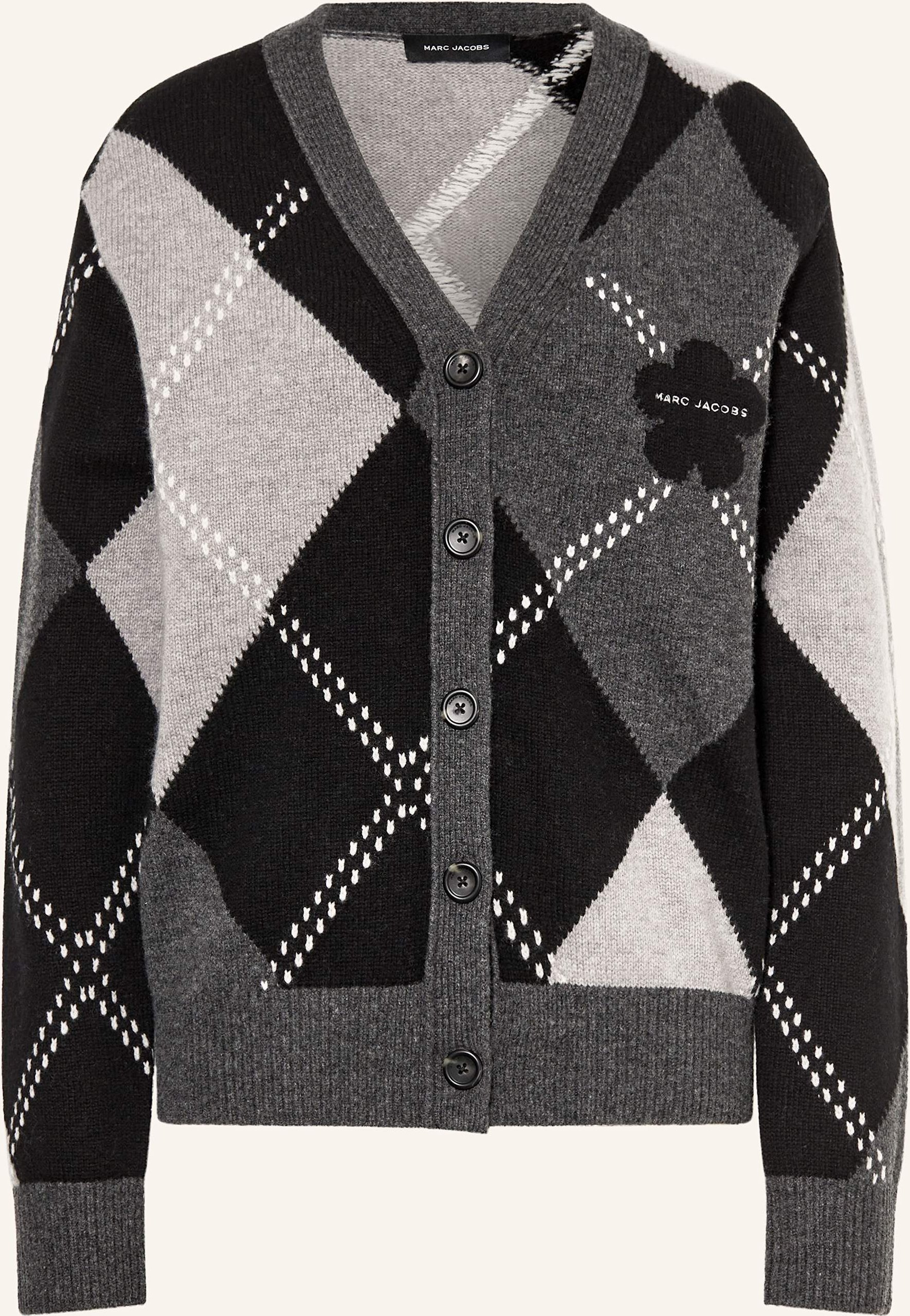 Marc Jacobs Strickjacke Preppy Daisy Argyle Cardigan schwarz
