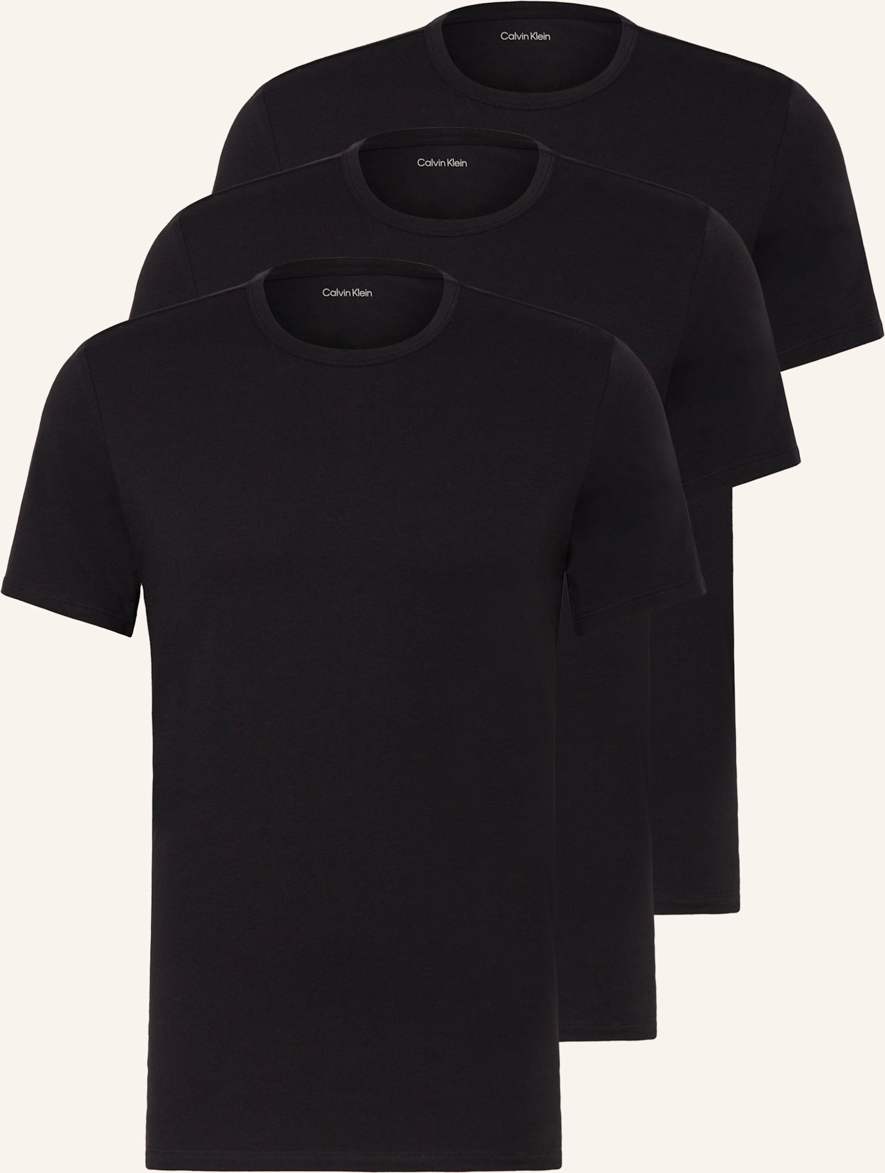 Thumbnail - Calvin Klein 3er-Pack T-Shirts Cotton Stretch Blend grau