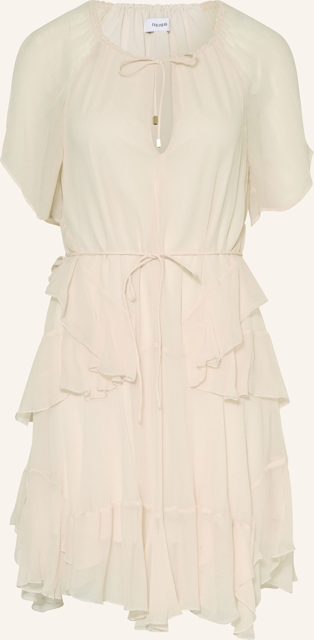Thumbnail - Reiss Kleid Lexie Mit Volants weiss