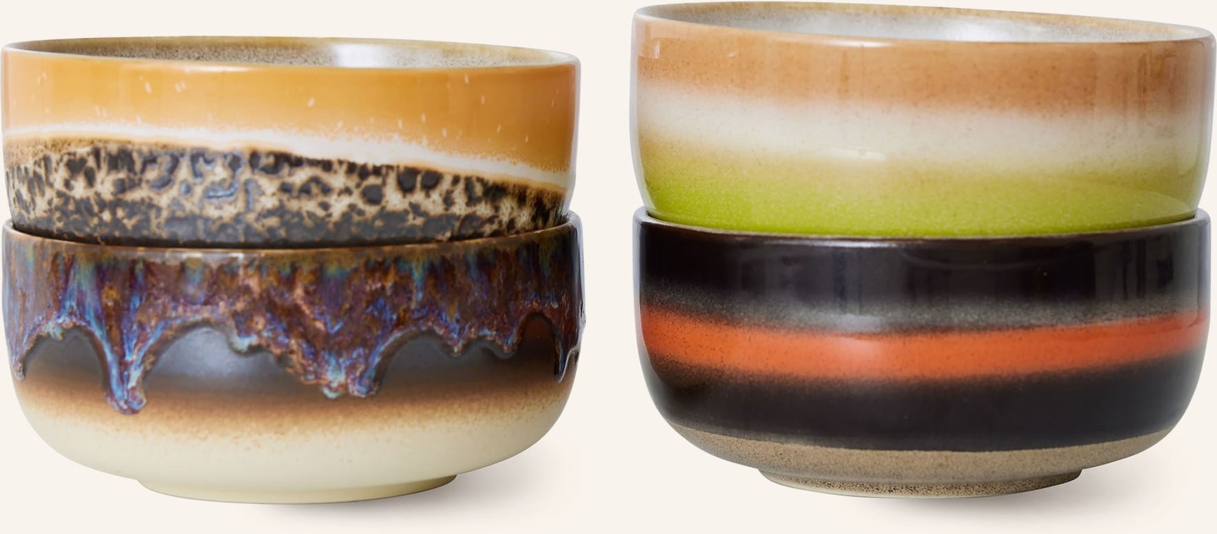 Hkliving 4er-Set Schalen beige