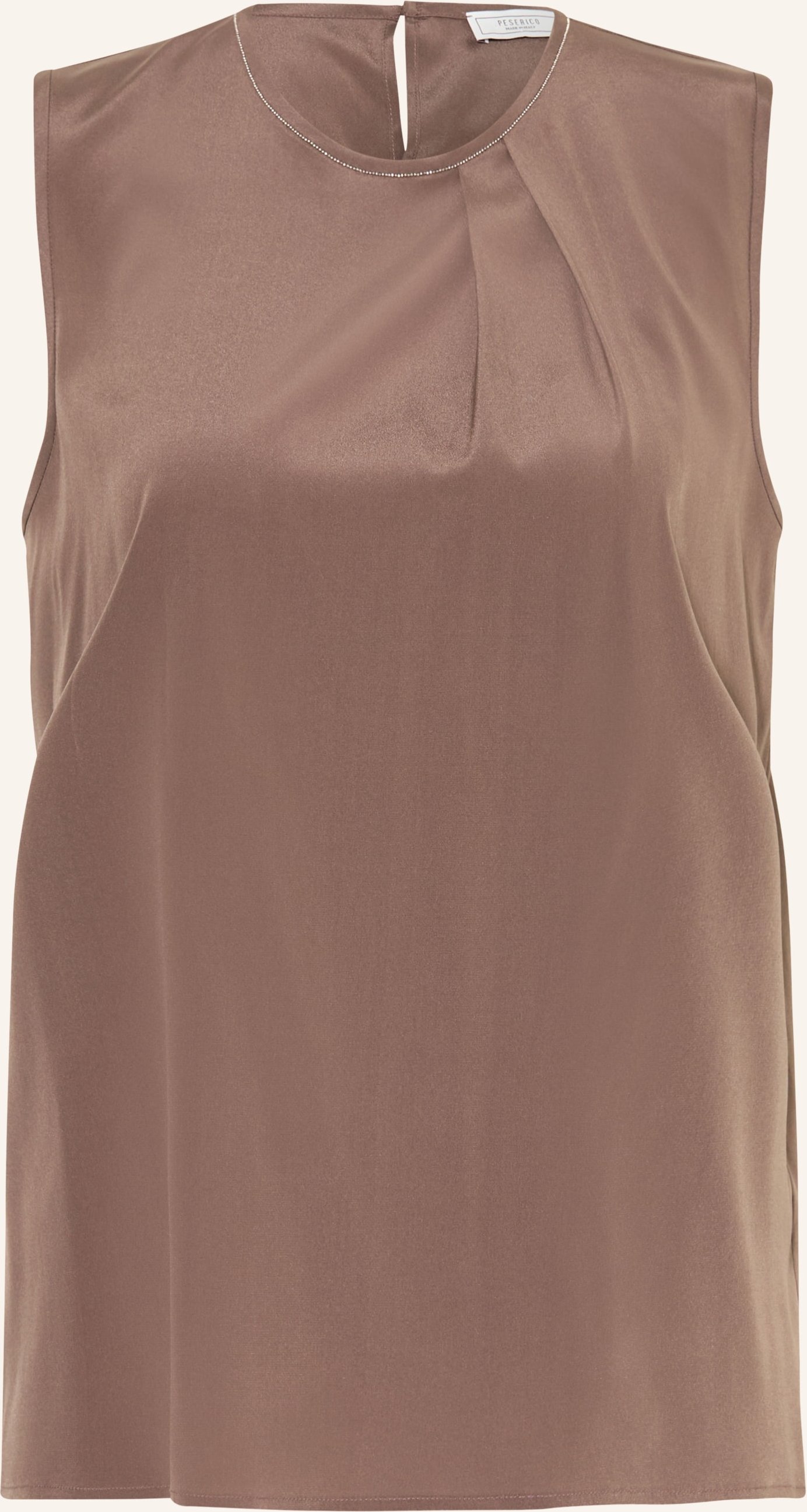 Peserico Seidentop Mit Schmucksteinen braun