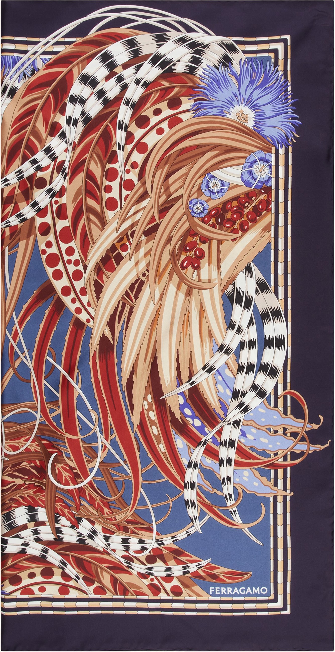 Ferragamo Seidentuch blau