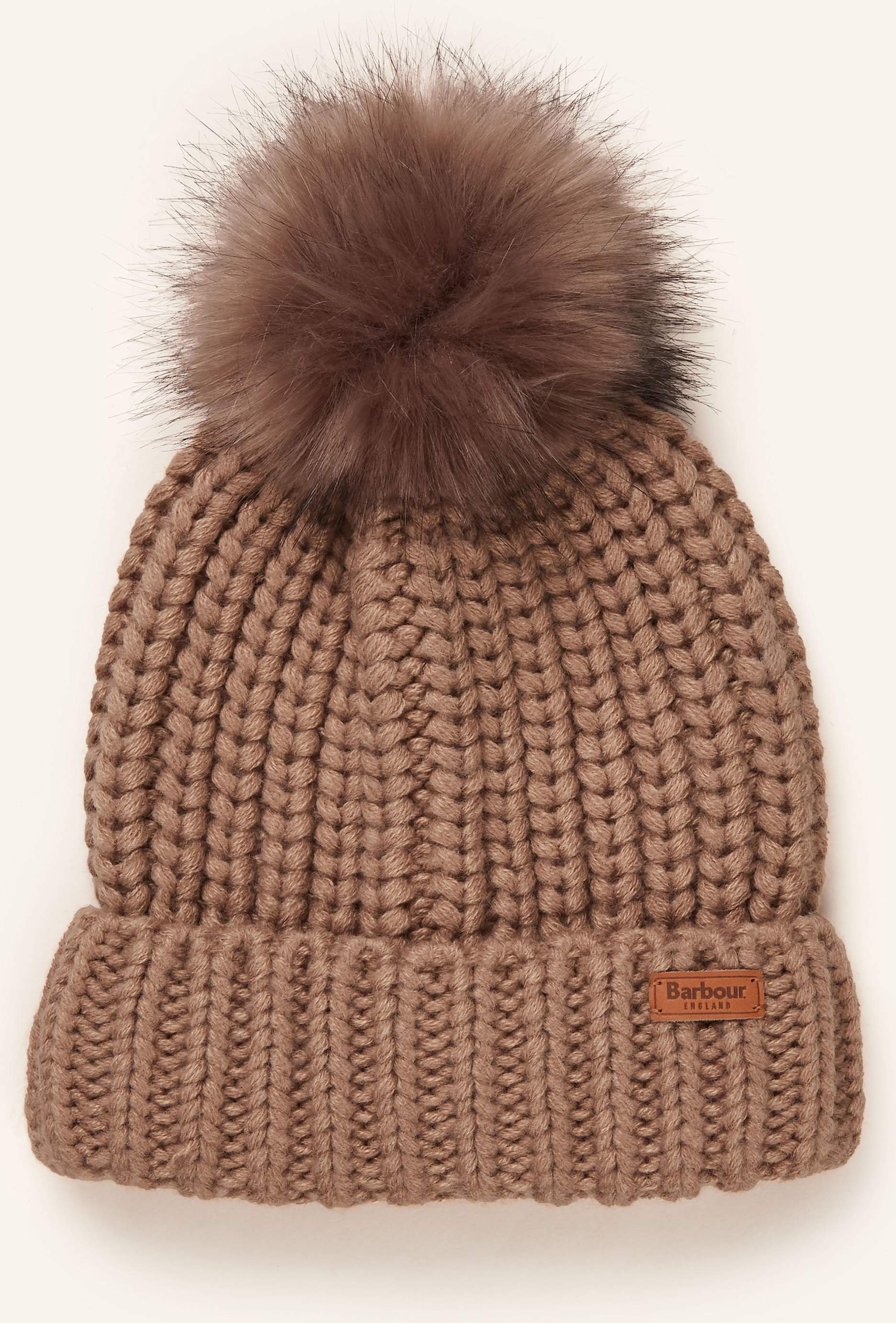 Barbour Mütze Mit Kunstpelz braun