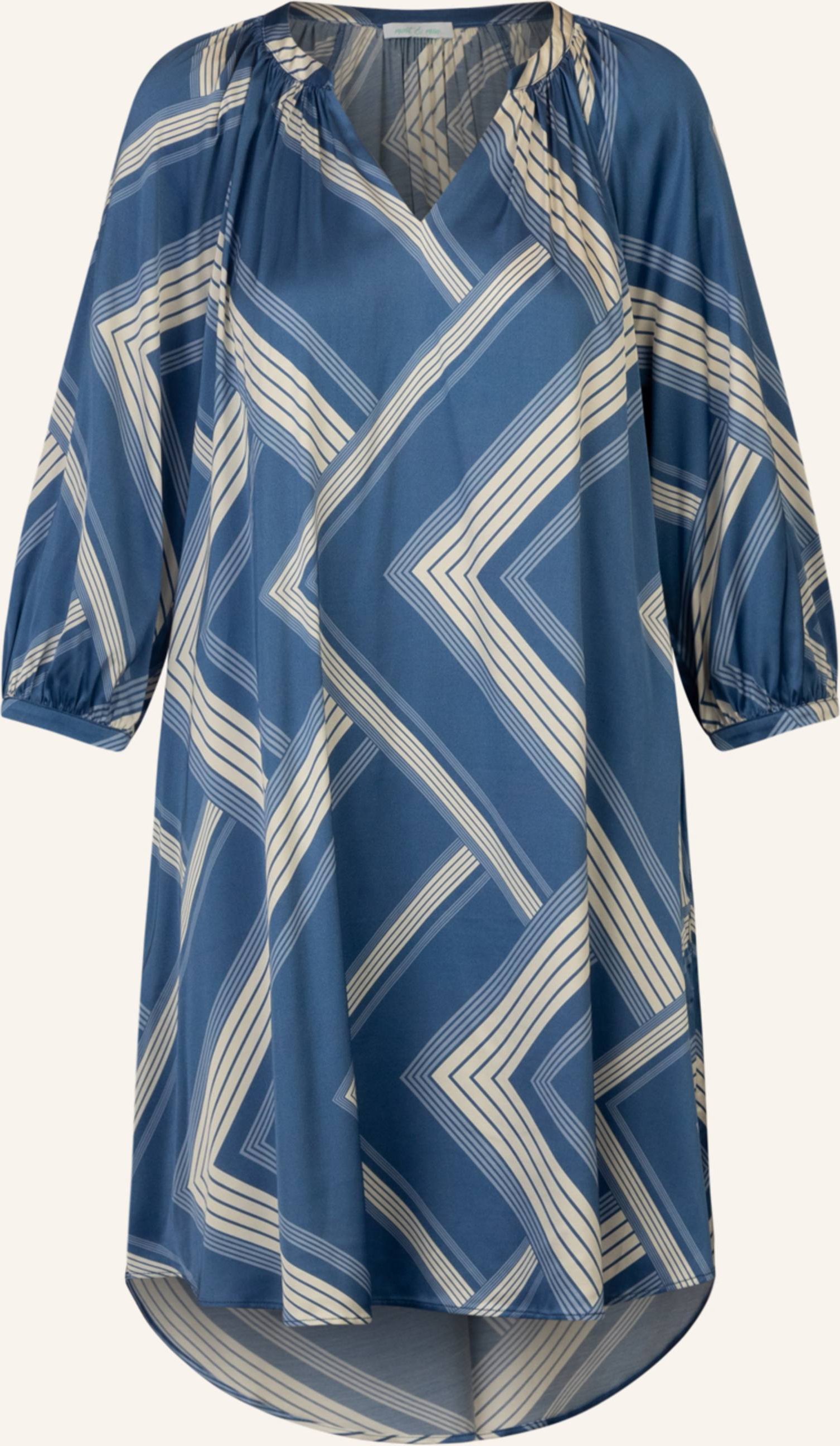 Mint & Mia Bedrucktes Satin Kleid blau