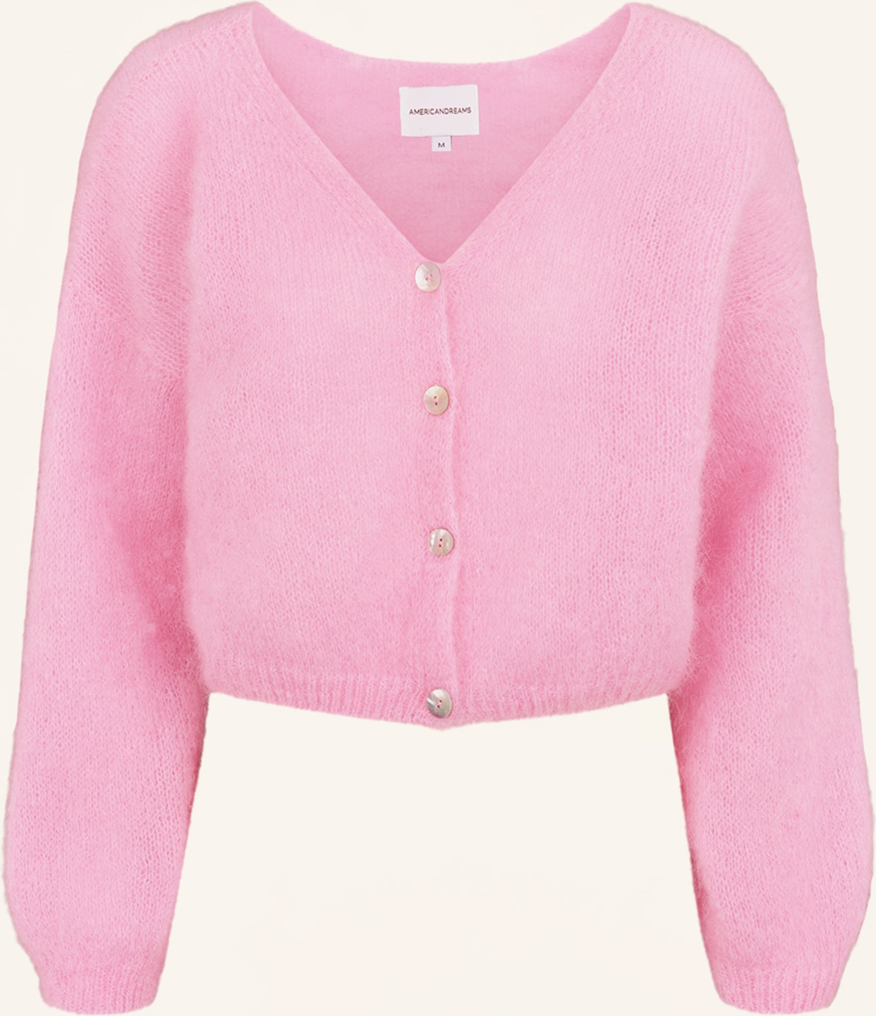 Americandreams Cropped-Strickjacke Cornelia rosa