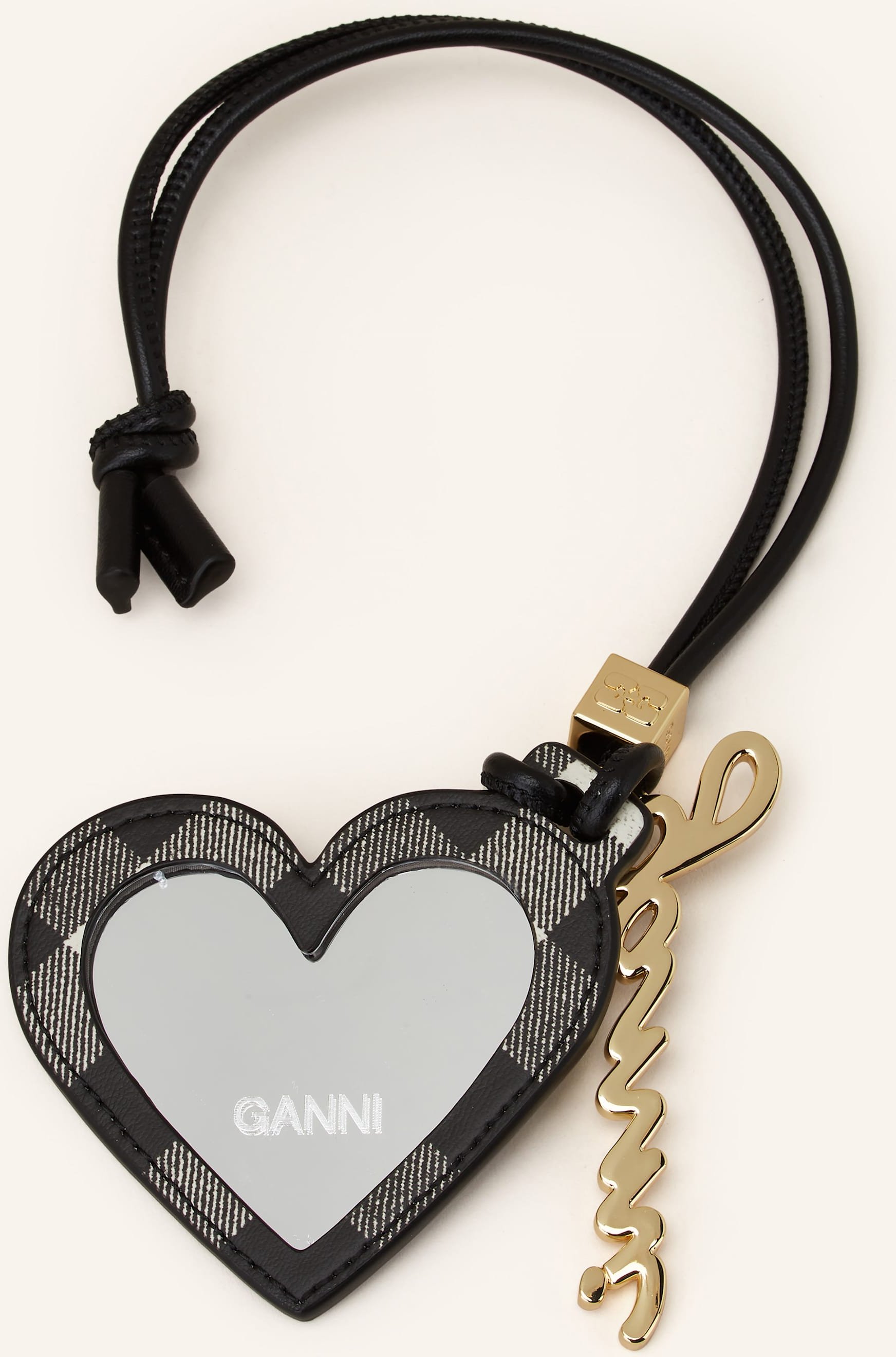Ganni Taschenanhänger schwarz
