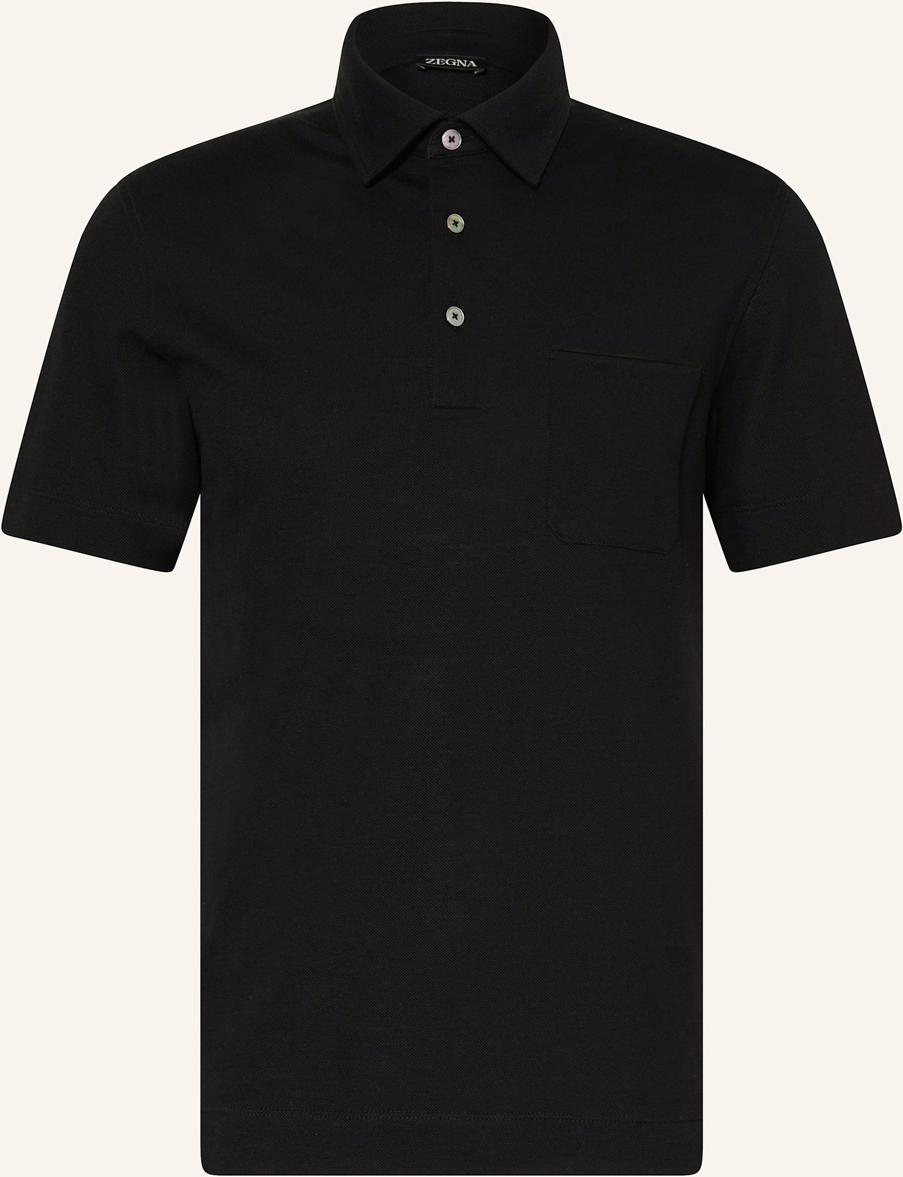 Zegna Piqué-Poloshirt schwarz