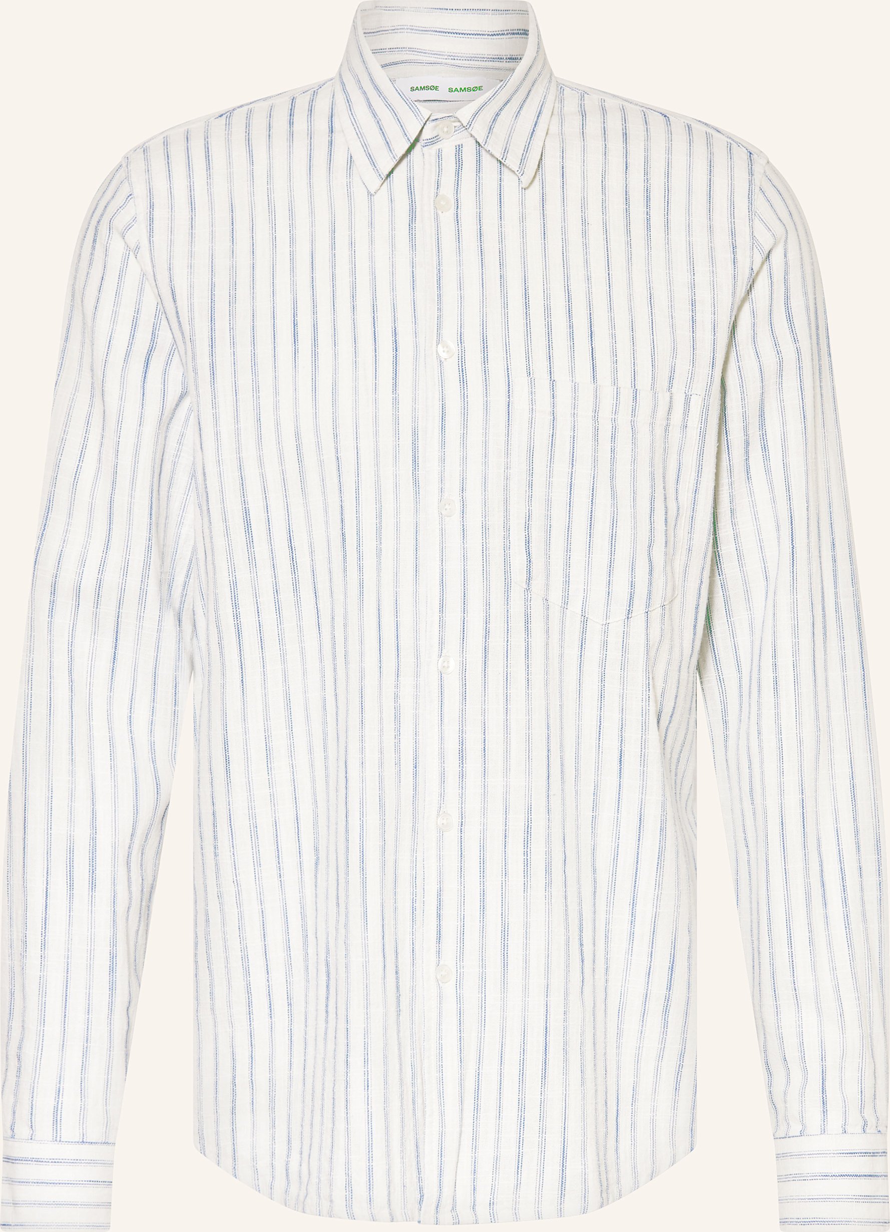 Samsøe Samsøe Hemd Liam Comfort Fit Mit Leinen weiss