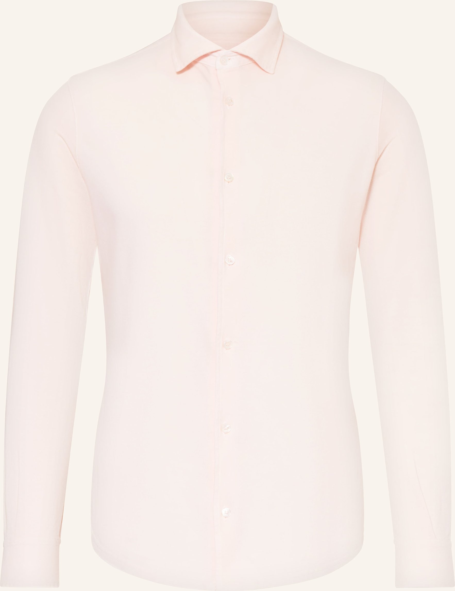 Fedeli Piqué-Hemd Stelve Slim Fit rosa