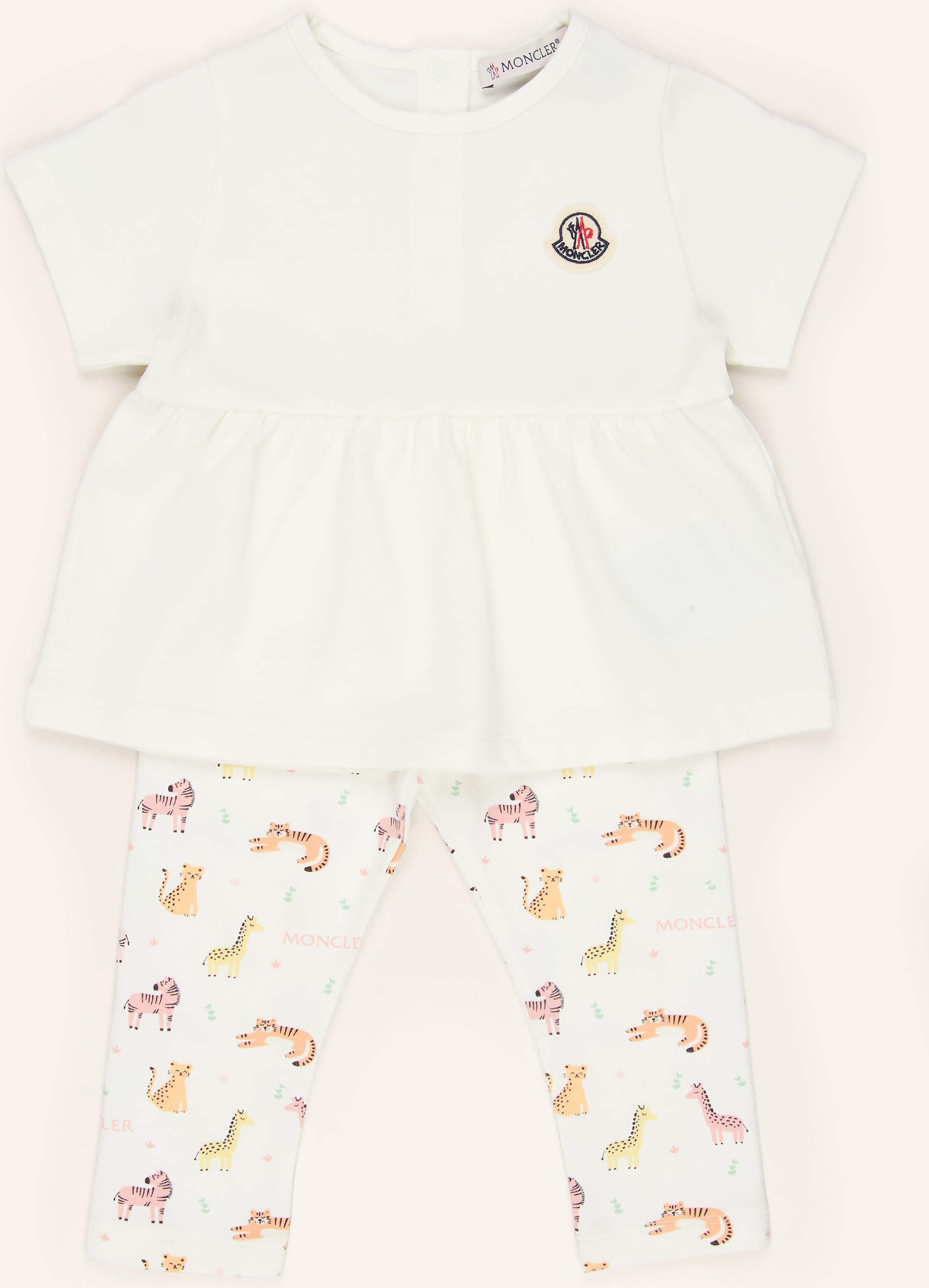 Moncler Enfant Set: T-Shirt Und Leggings weiss