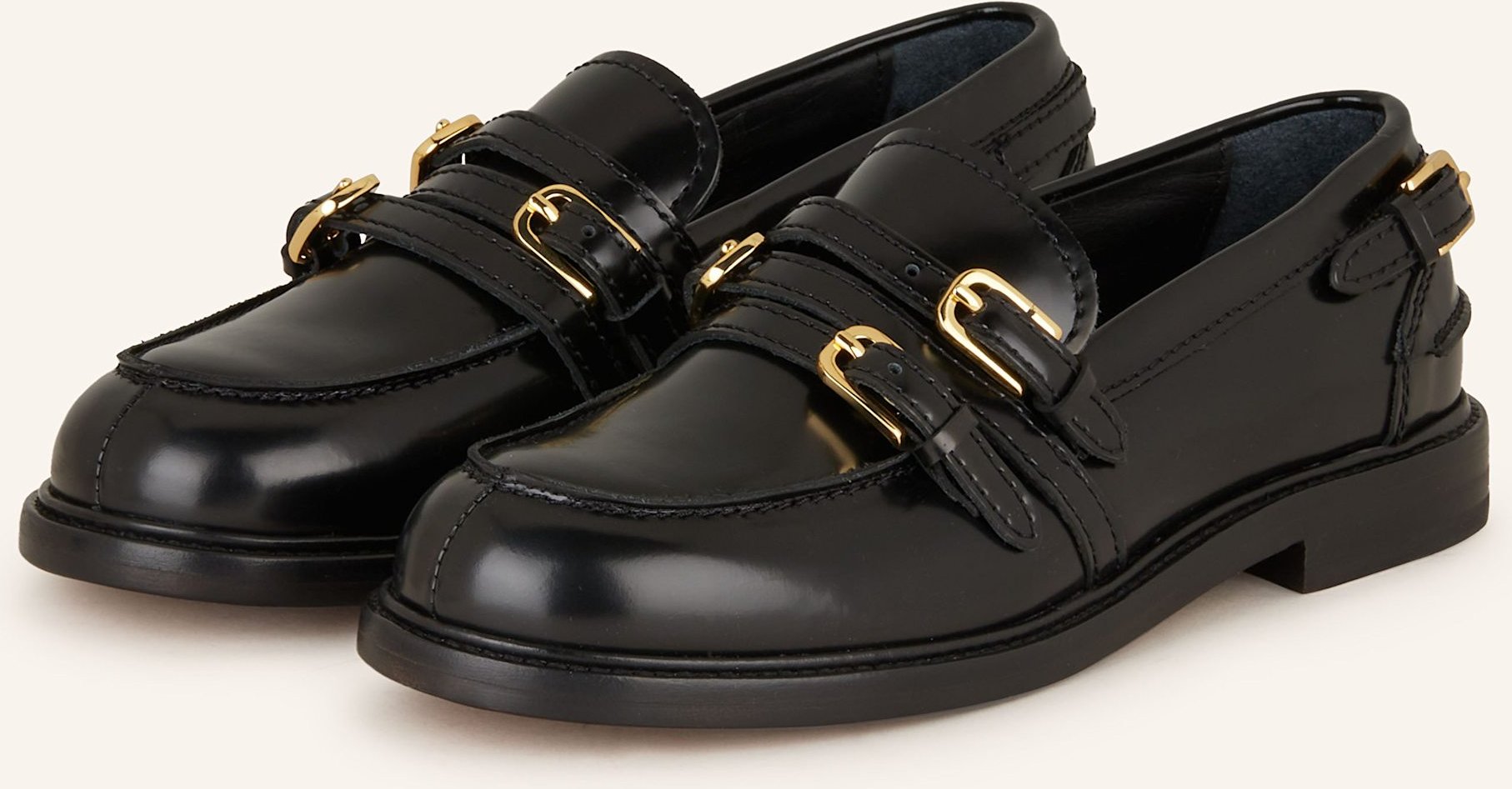 Sandro Lack-Slipper schwarz