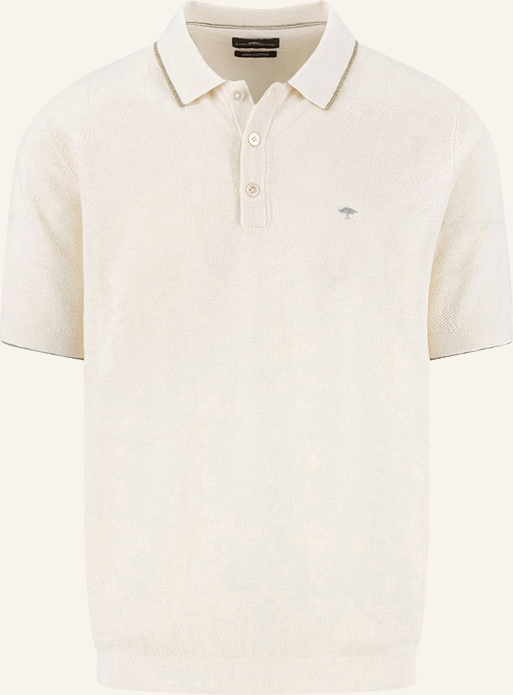 Fynch-Hatton Strick-Poloshirt weiss