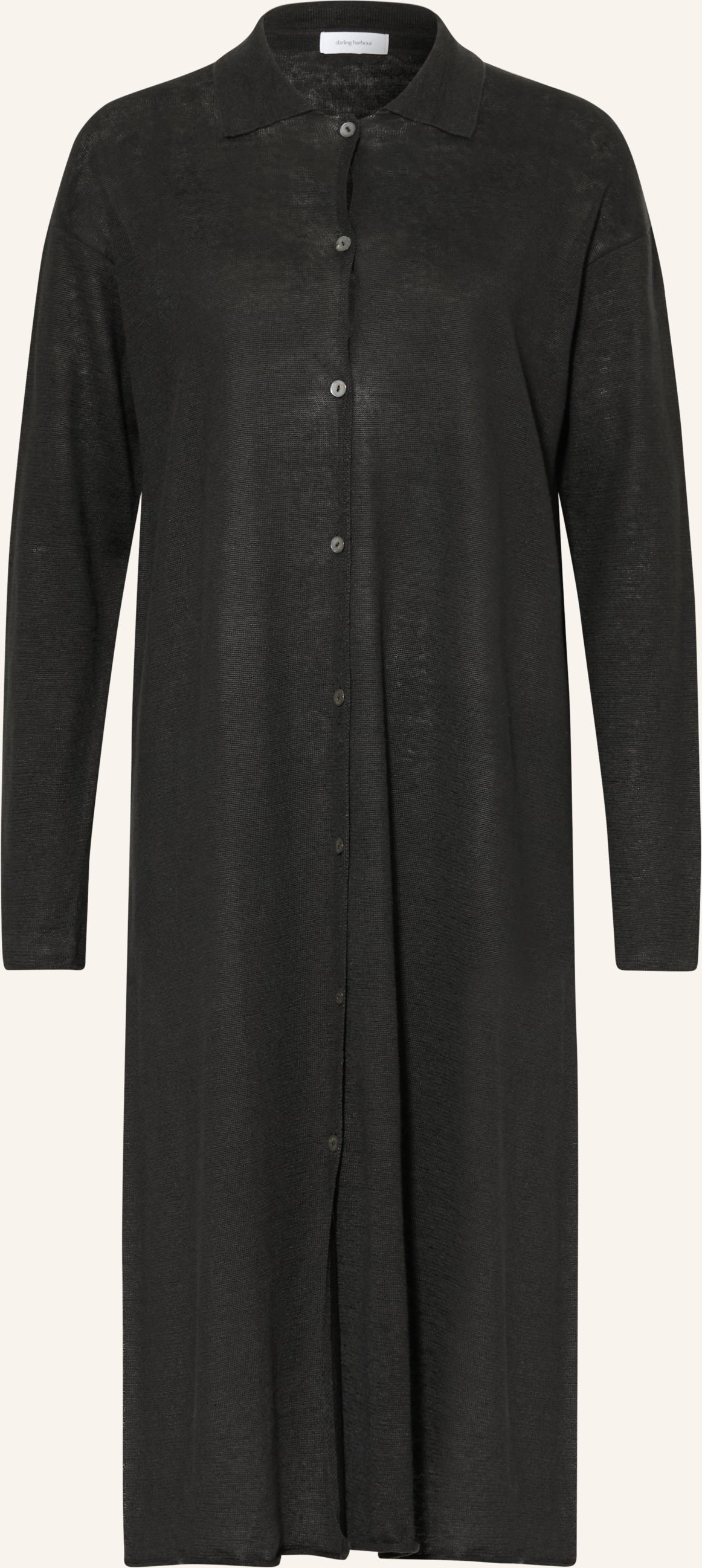 Darling Harbour Strickmantel Aus Leinen schwarz