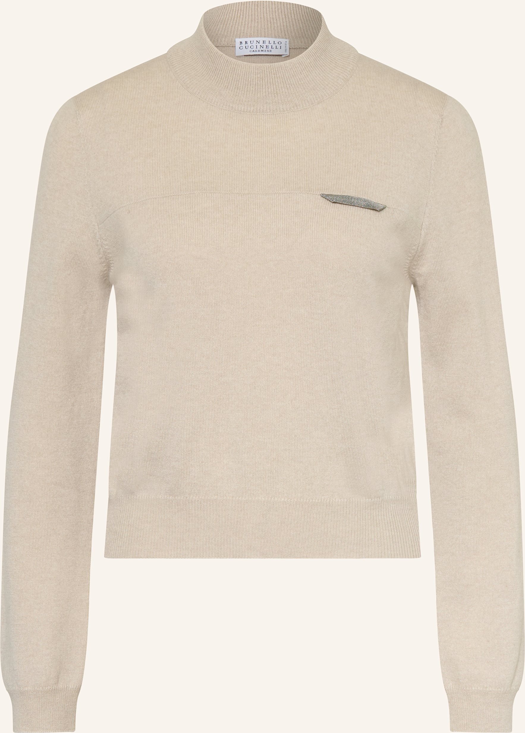 Thumbnail - Brunello Cucinelli Cashmere-Pullover Collo Alto grau