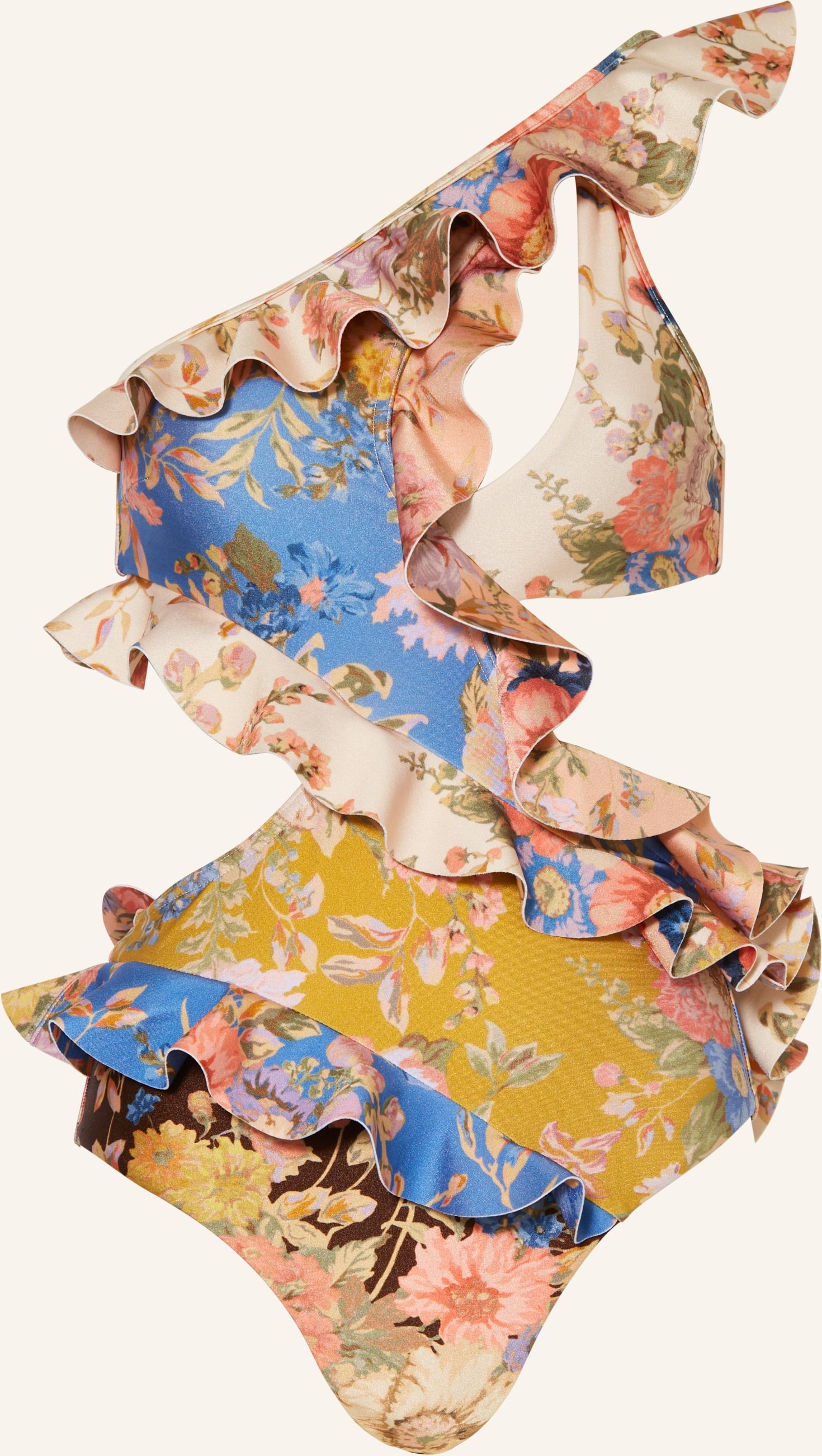 Zimmermann One-Shoulder-Badeanzug August blau