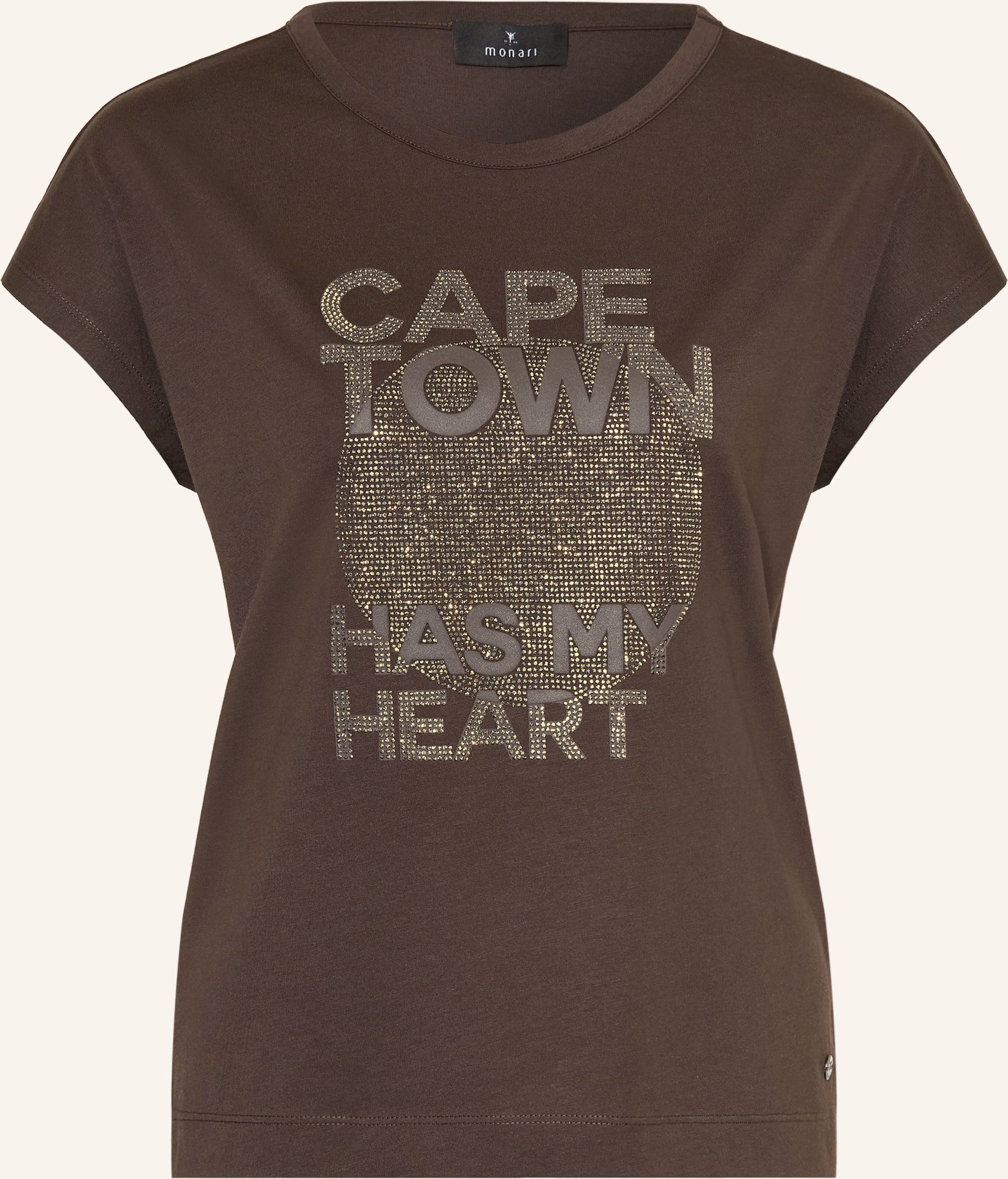 Monari T-Shirt Mit Schmucksteinen braun