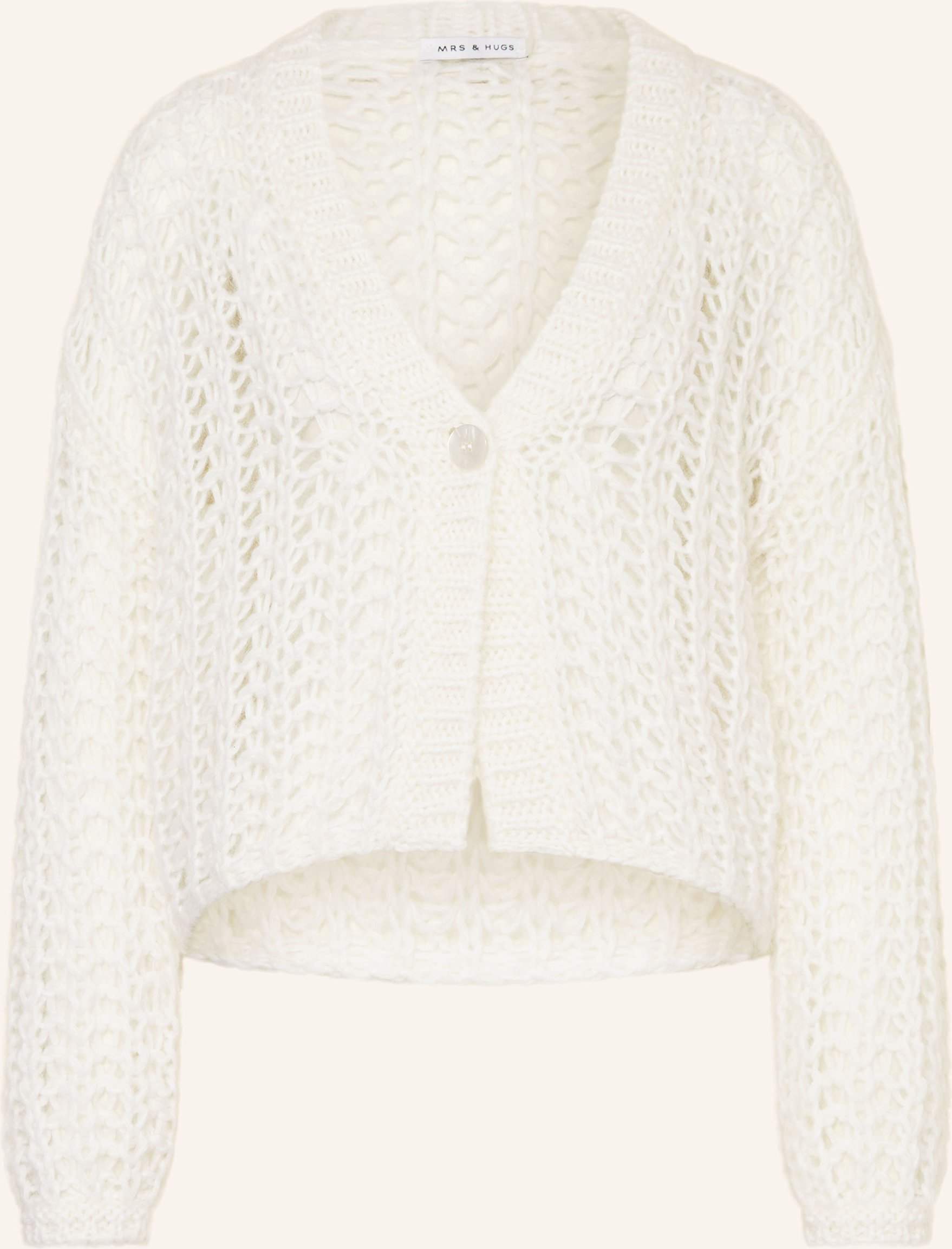 Mrs & Hugs Strickjacke Mit Mohair weiss