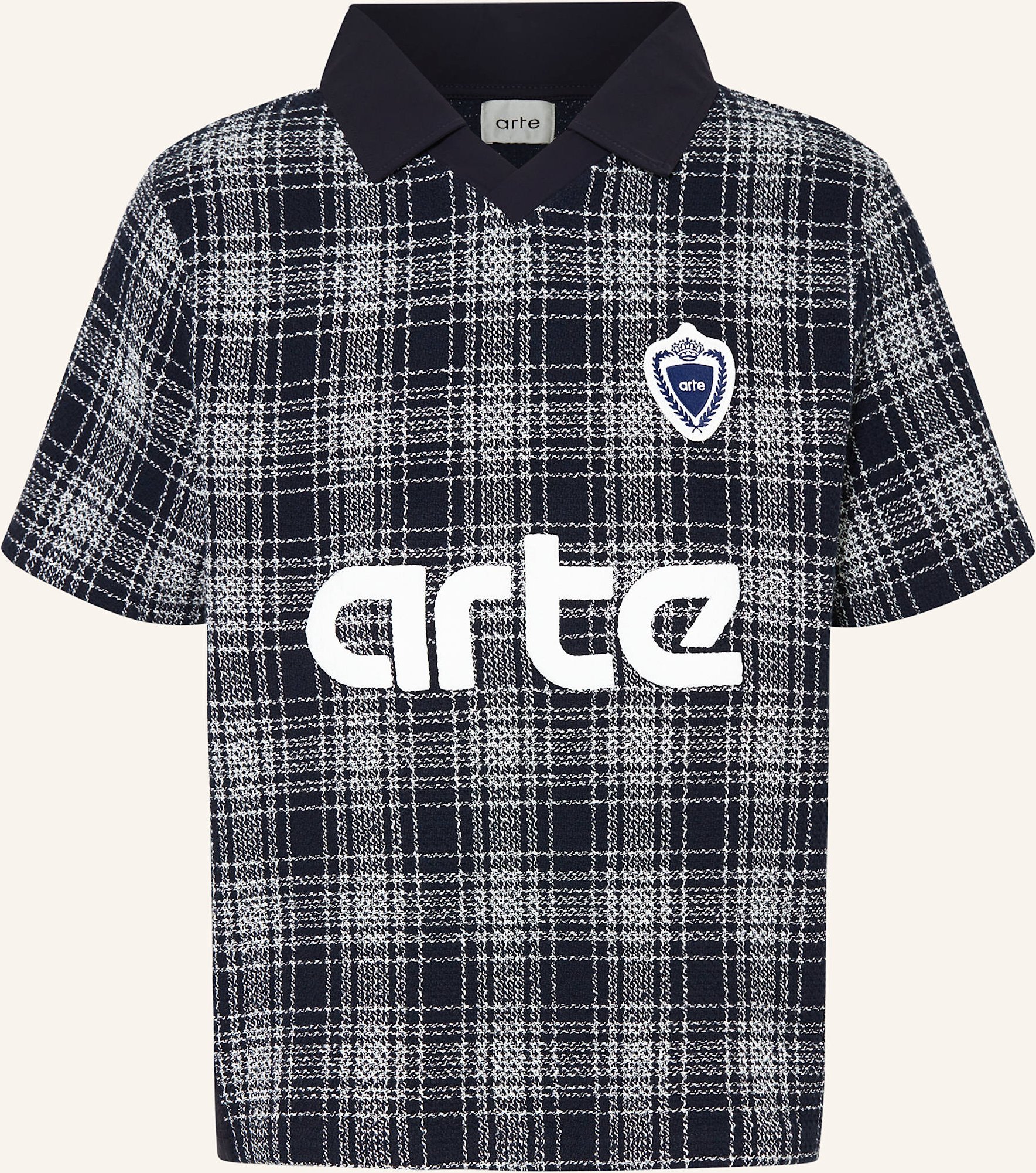 Arte Antwerp Poloshirt Im Materialmix blau