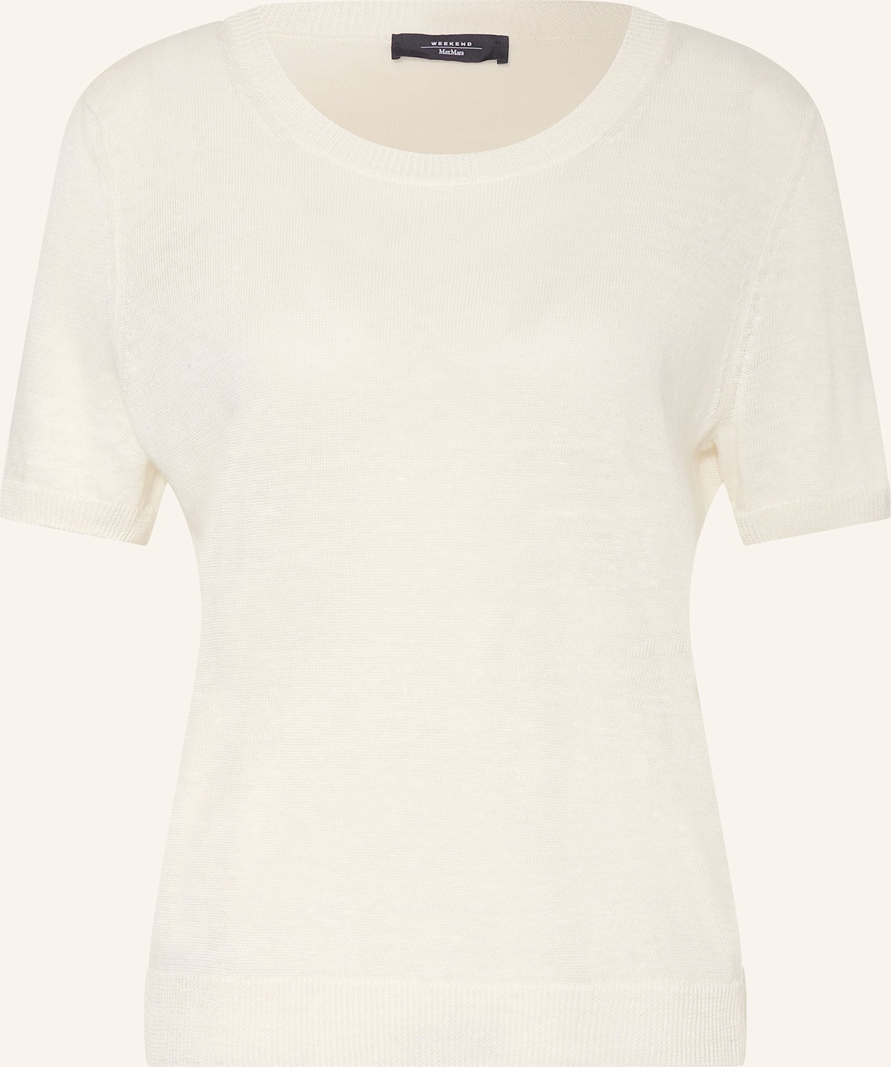 Weekend Max Mara Strickshirt Pancone Aus Leinen weiss