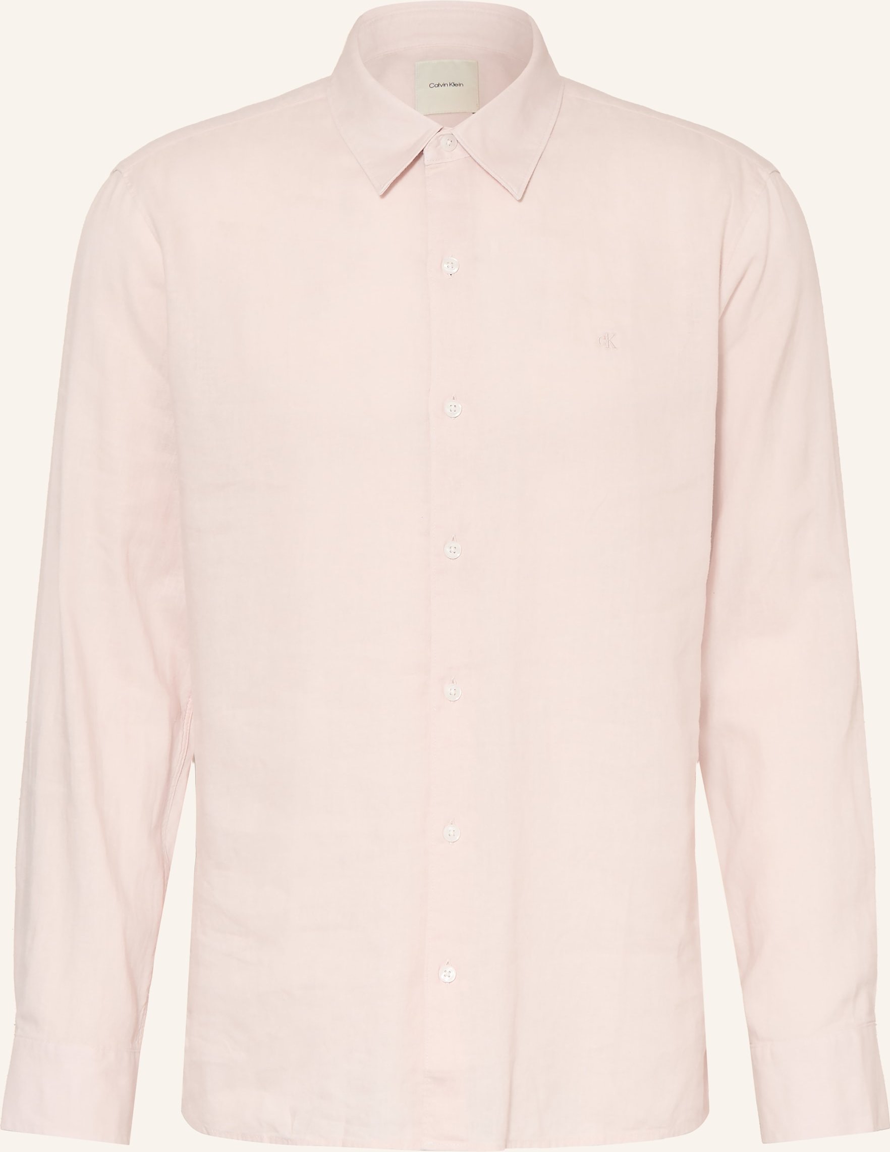 Calvin Klein Hemd Classic Fit Mit Leinen rosa
