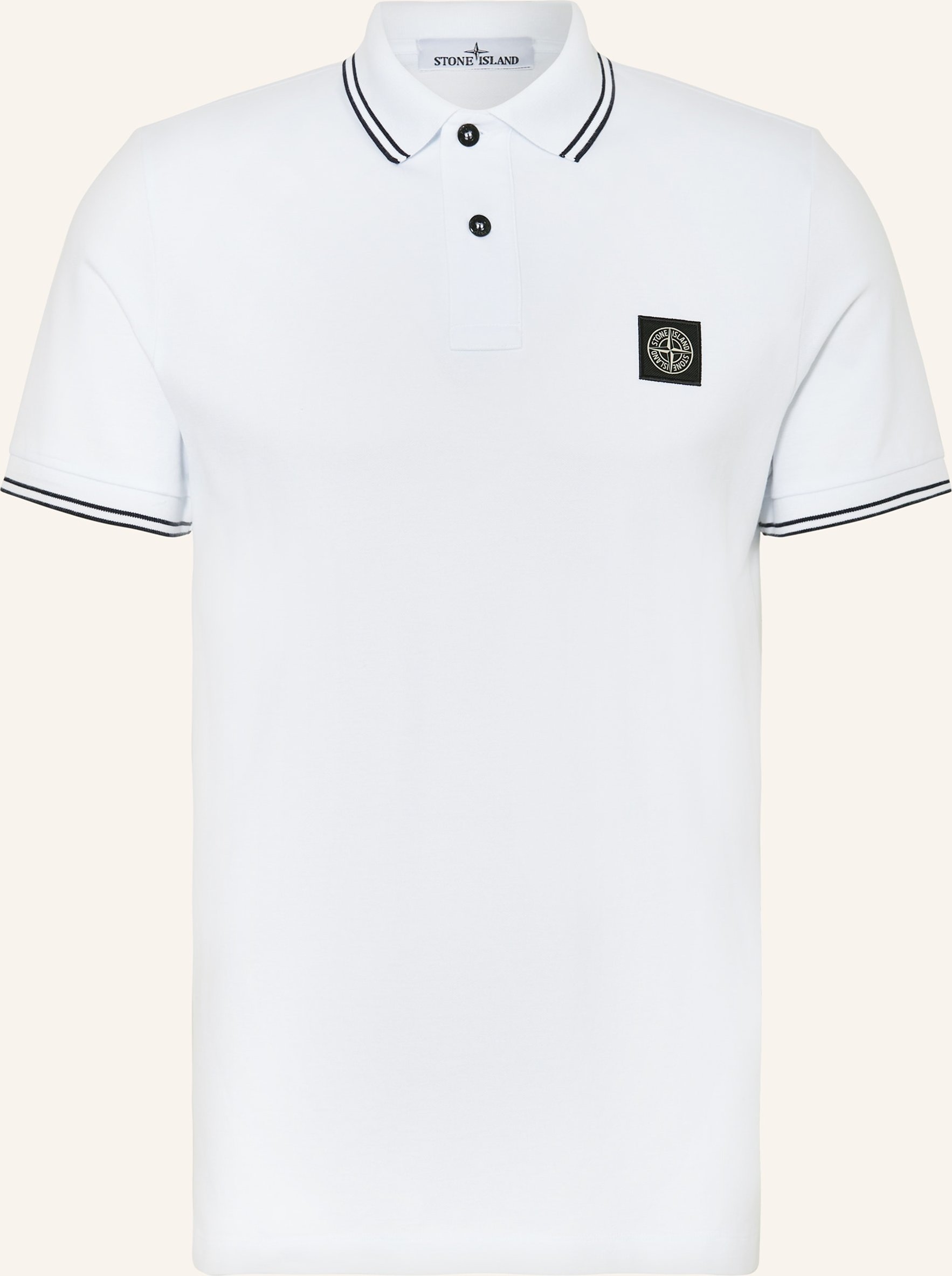 Stone Island Piqué-Poloshirt weiss
