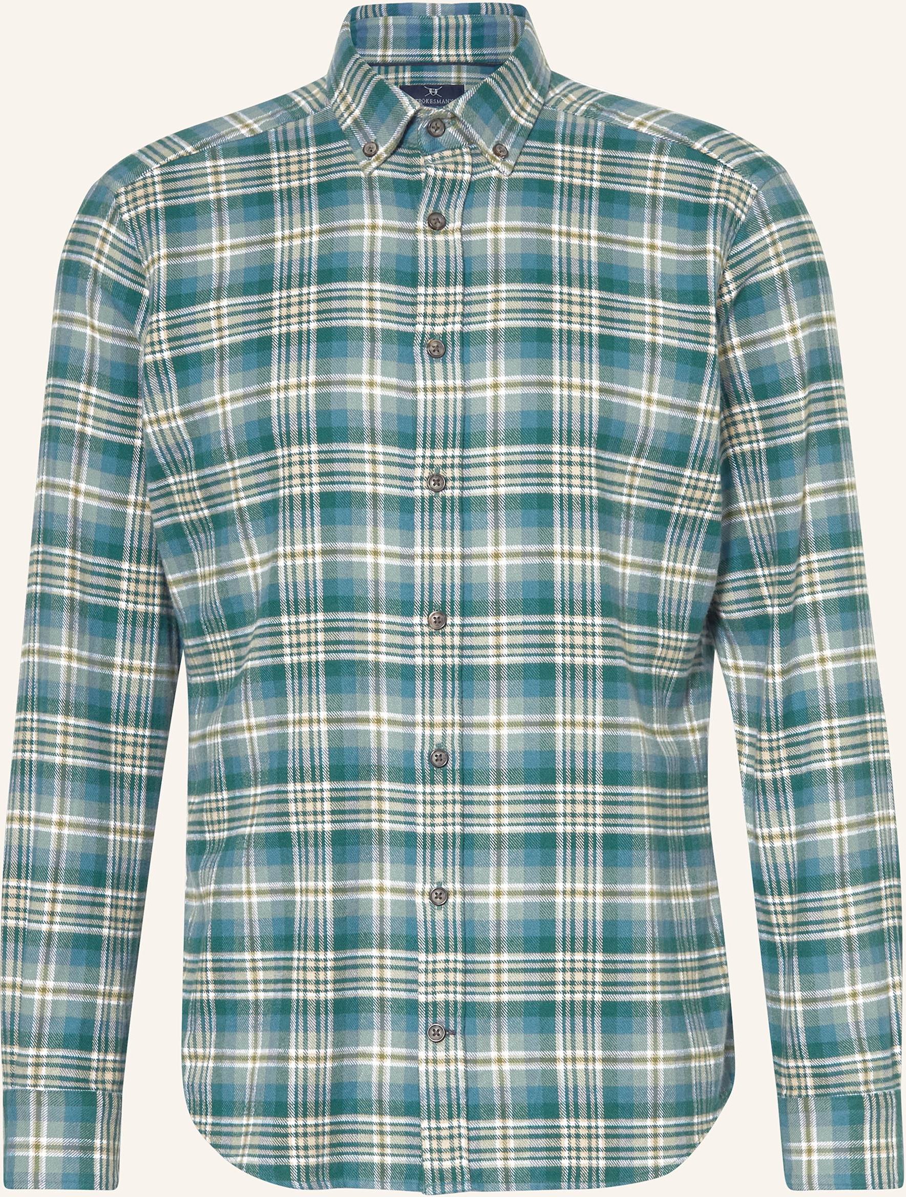 Strokesman's Flanellhemd Regular Fit gruen
