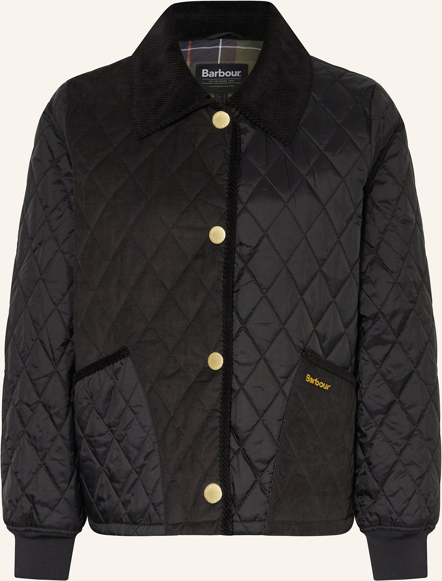 Barbour Steppjacke Marla Im Materialmix schwarz