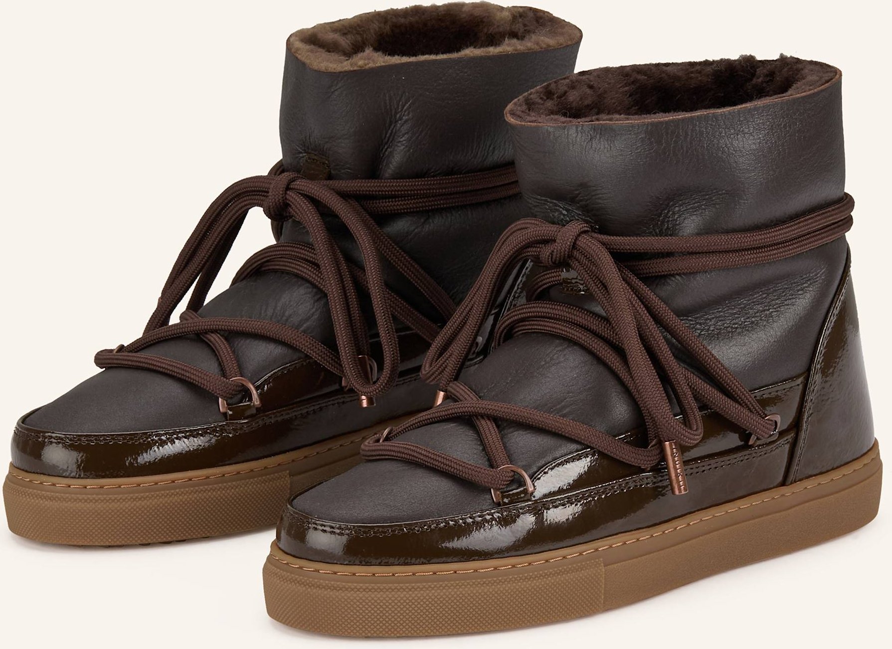 Inuikii Schnürboots Gloss braun