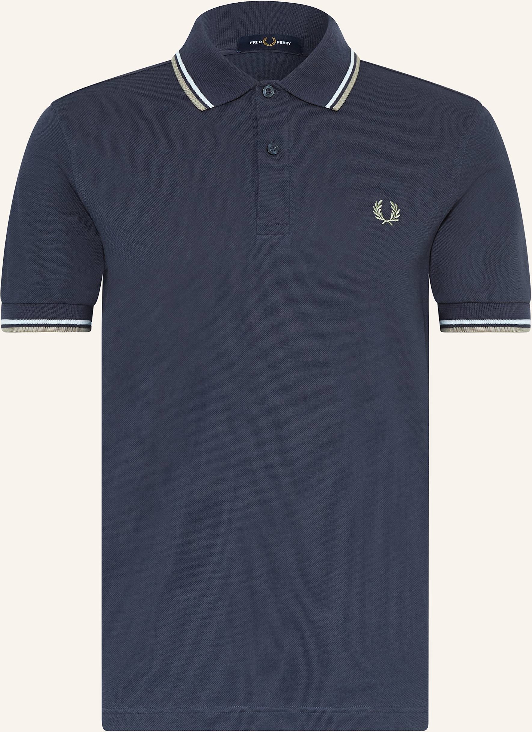 Thumbnail - Fred Perry Piqué-Poloshirt blau