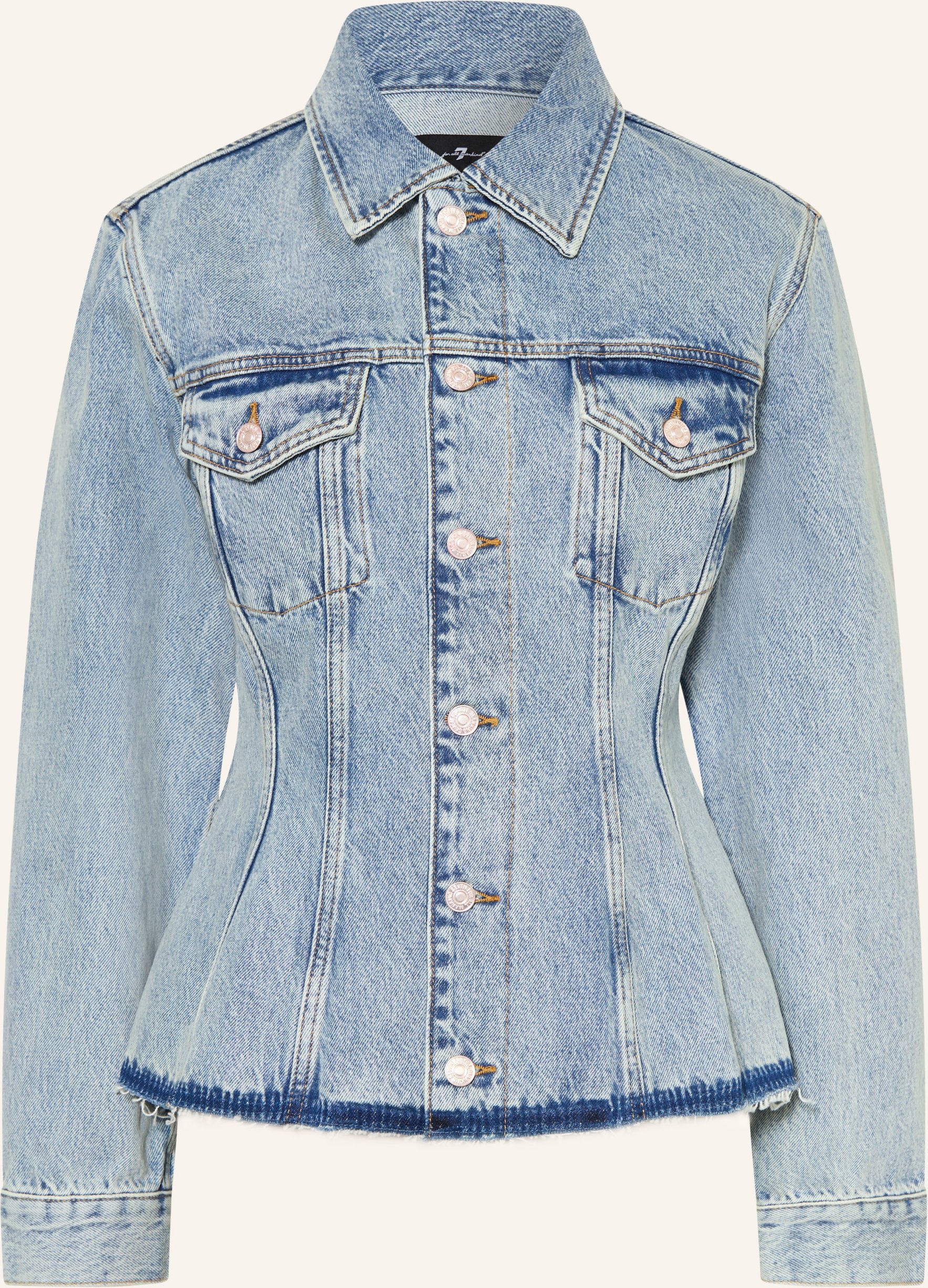 7 For All Mankind Jeansjacke Cinched Trucker blau