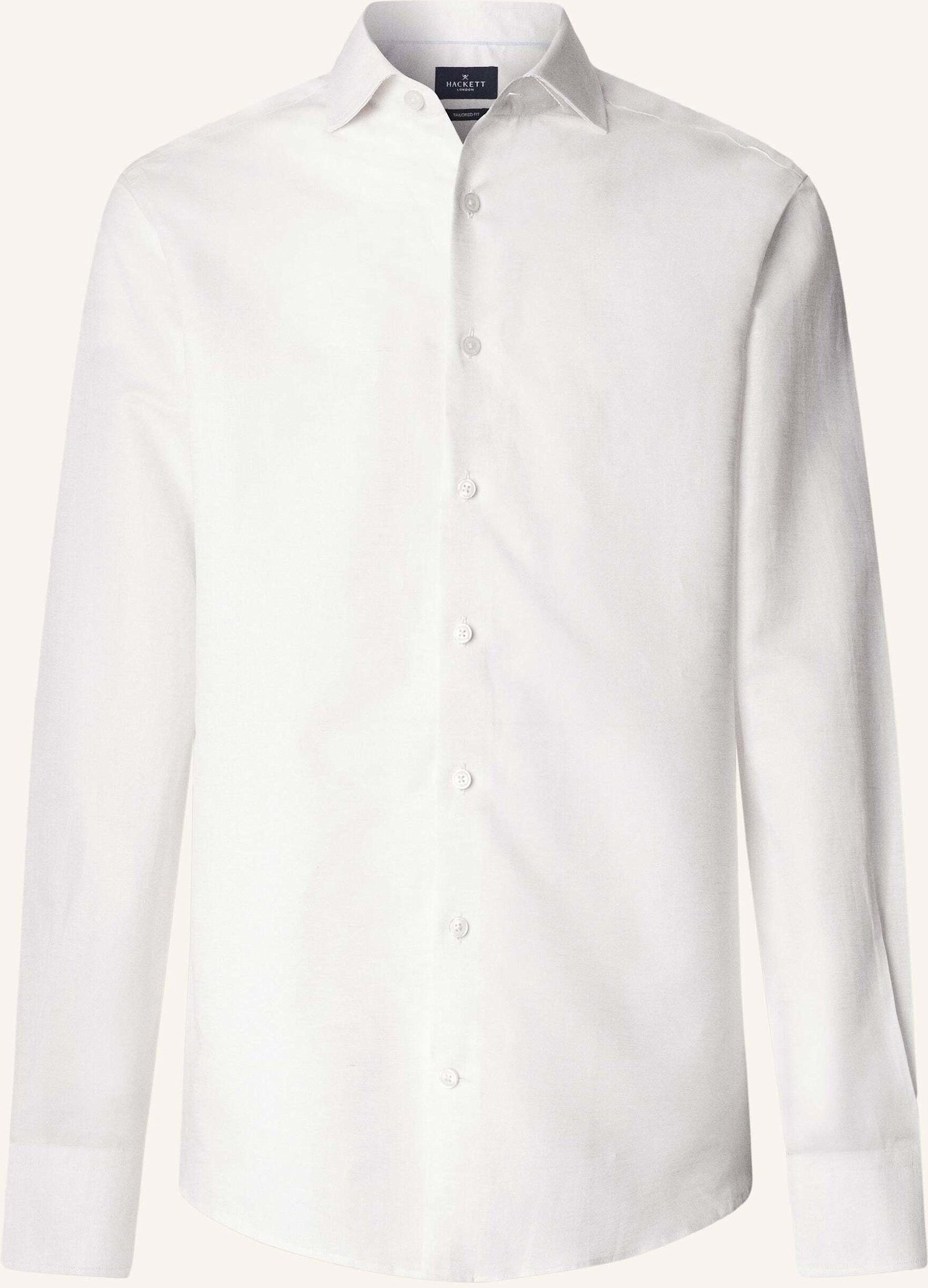 Hackett London Freizeithemd Cot Lin Solid weiss