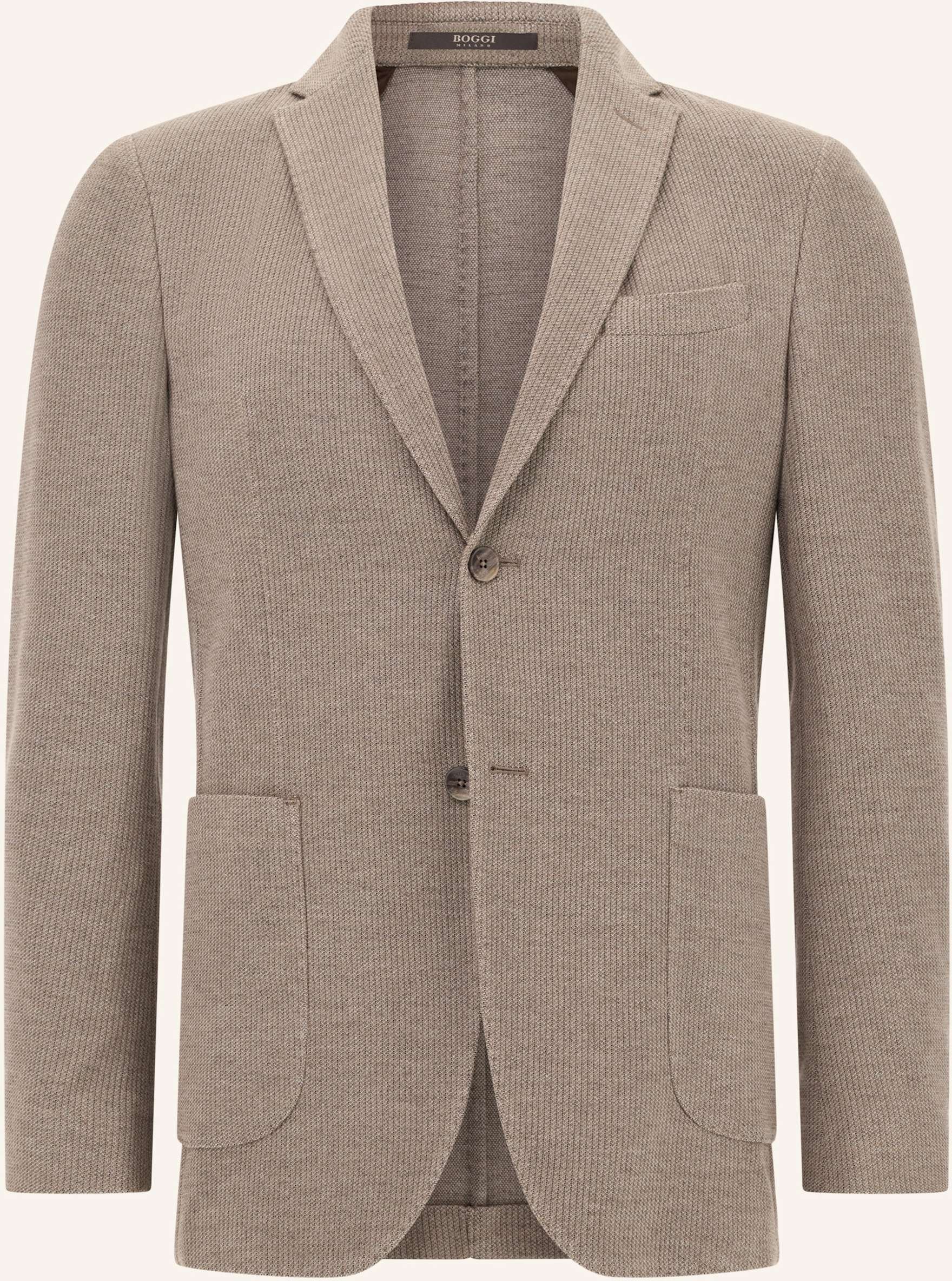 Boggi Milano B Jersey Micro Textured Jacket In A Cotton Blend grau