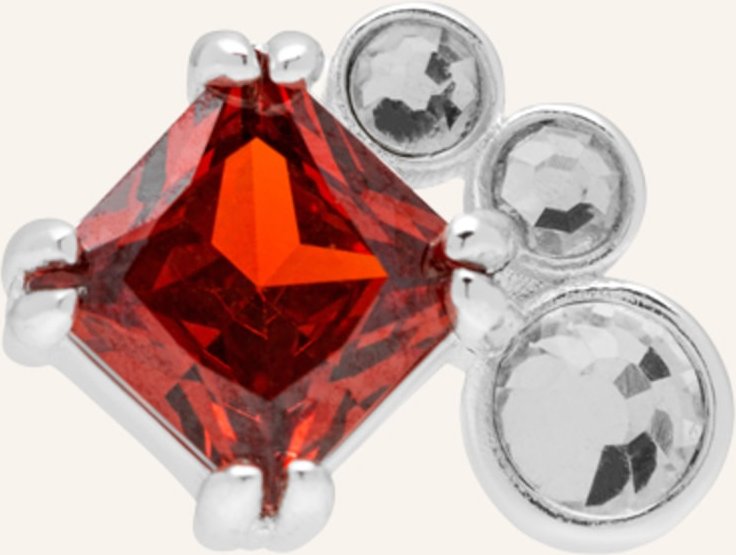 Lulu Copenhagen Ohrstecker Gala Red Bling Left silber