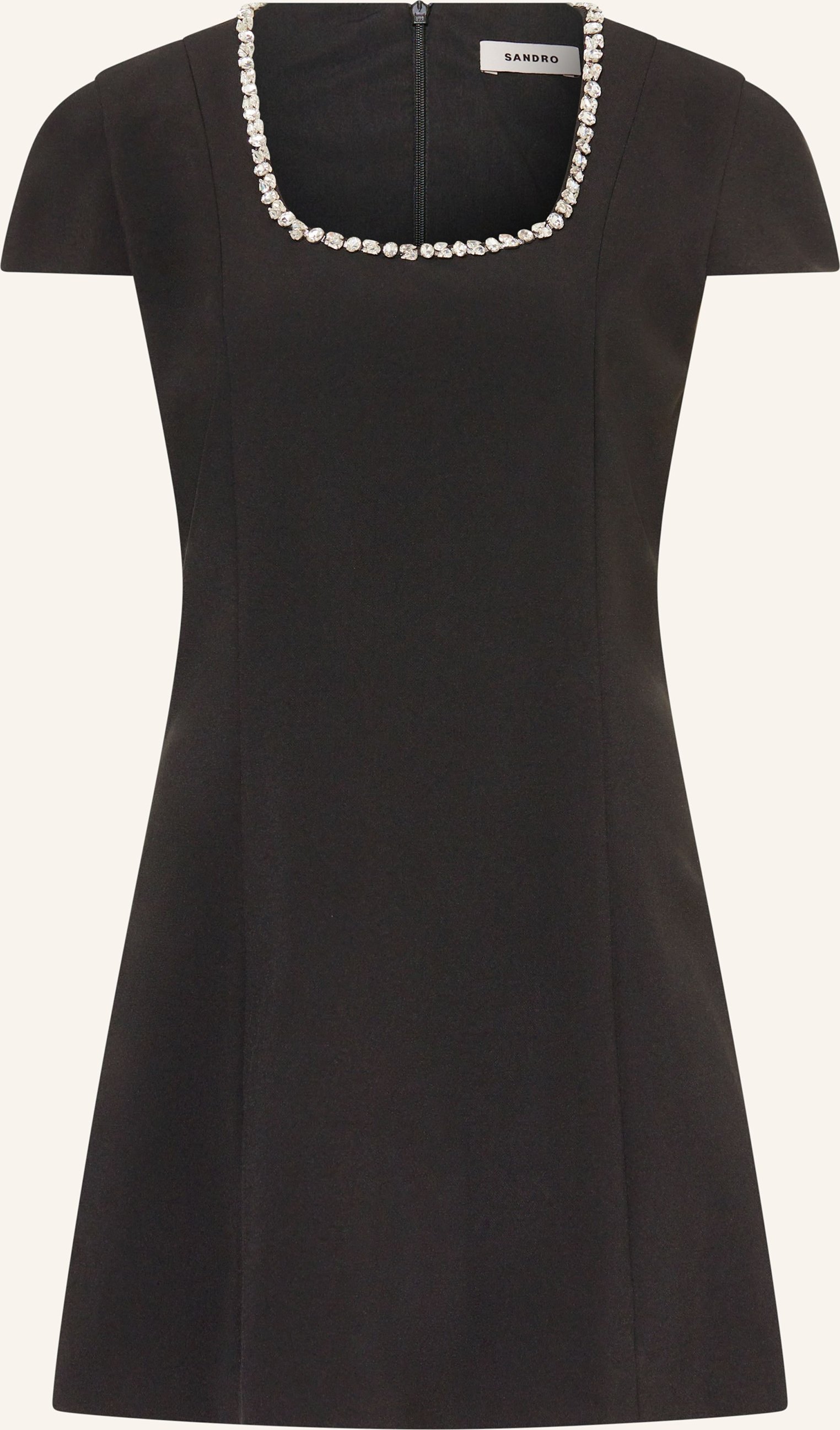 Sandro Kleid Mit Schmucksteinen schwarz