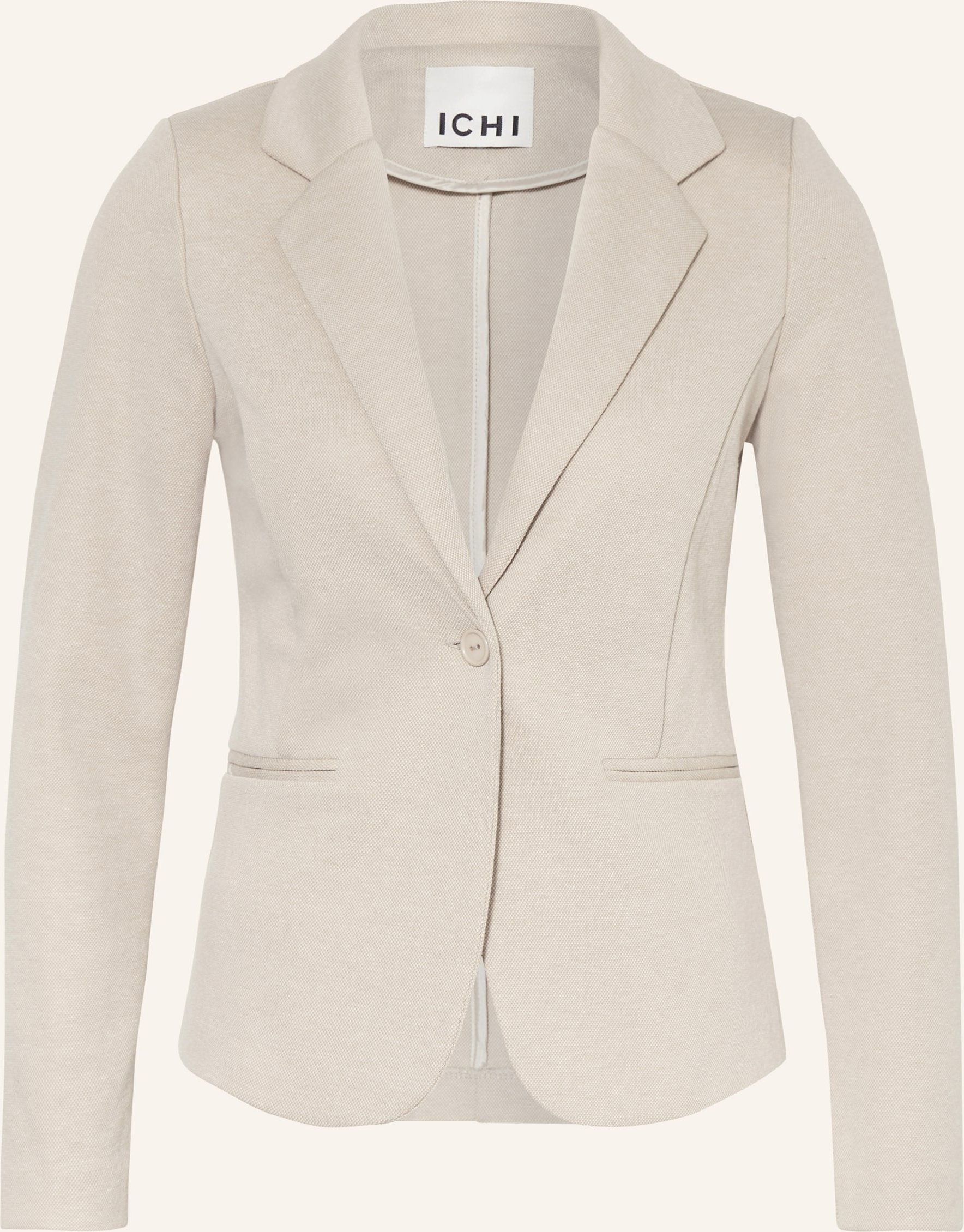 Ichi Piqué-Blazer Ihkate beige